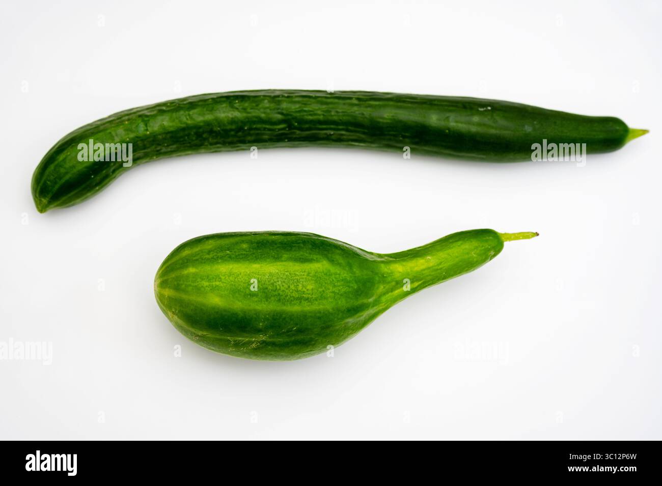 organically grown cucumbers Stock Photo