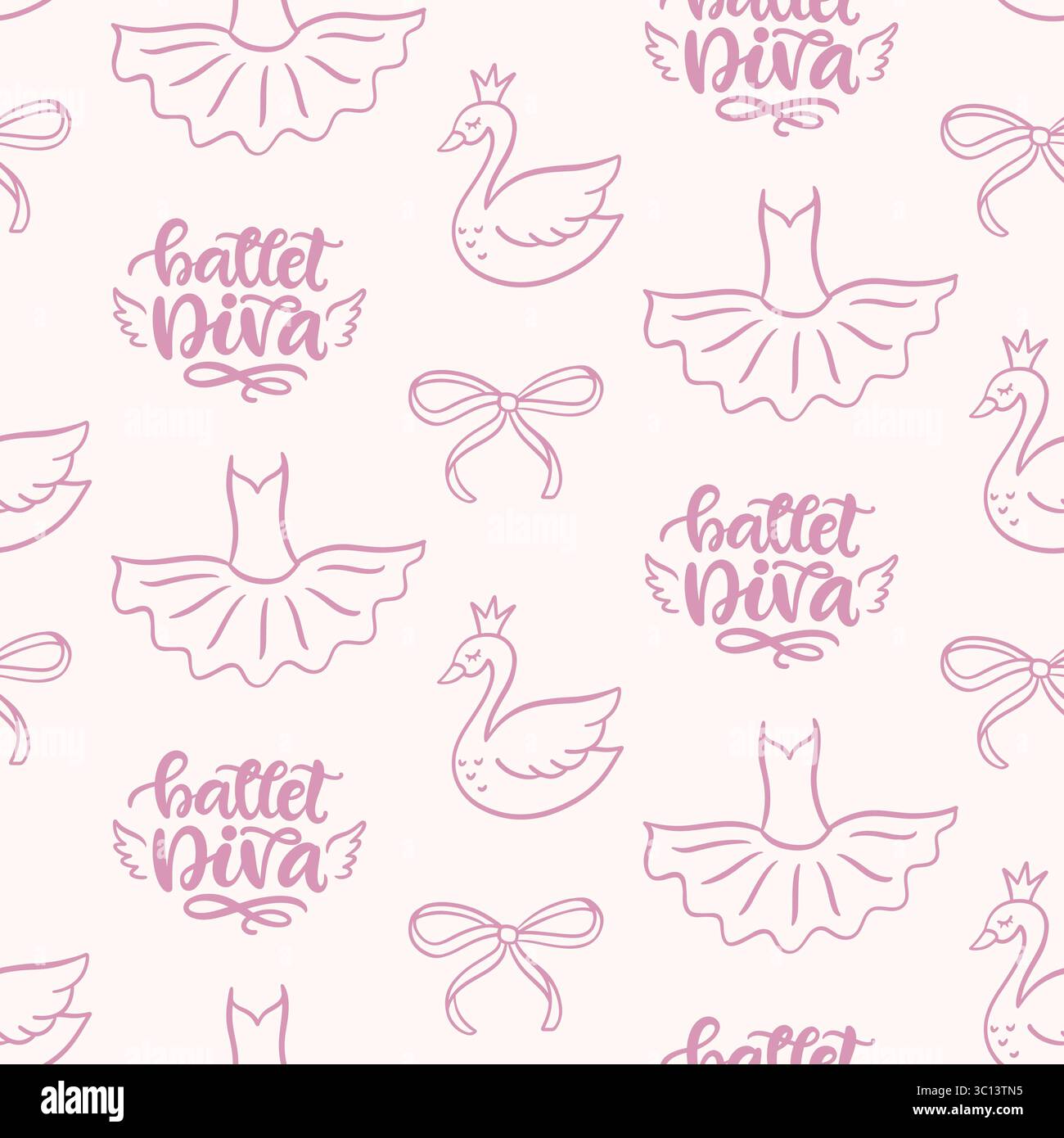 Ballet Dancer Dress Ballerina Seamless Pattern Stock Vector