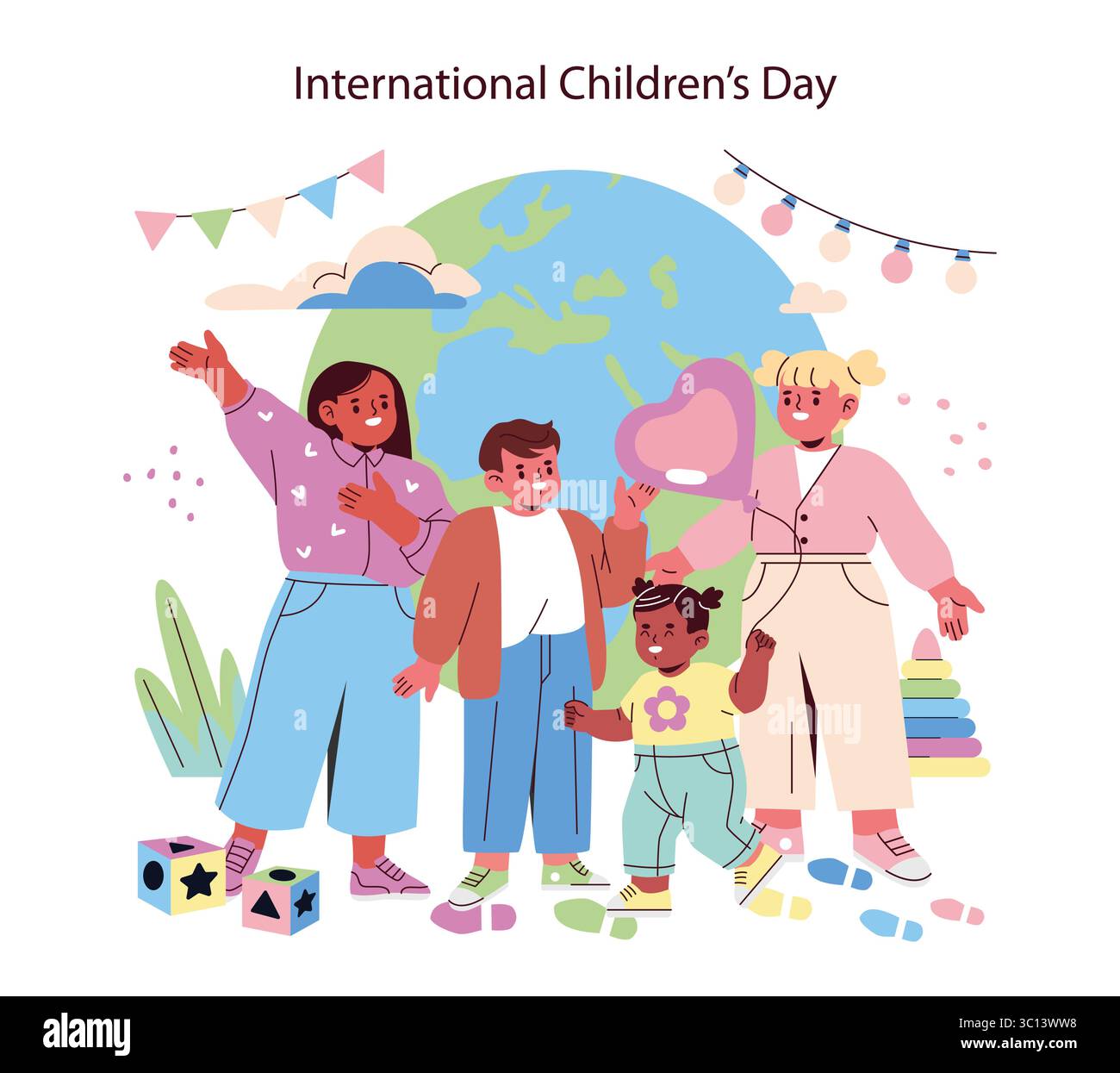 Vector illustration of a diverse group of people, including adults and ...