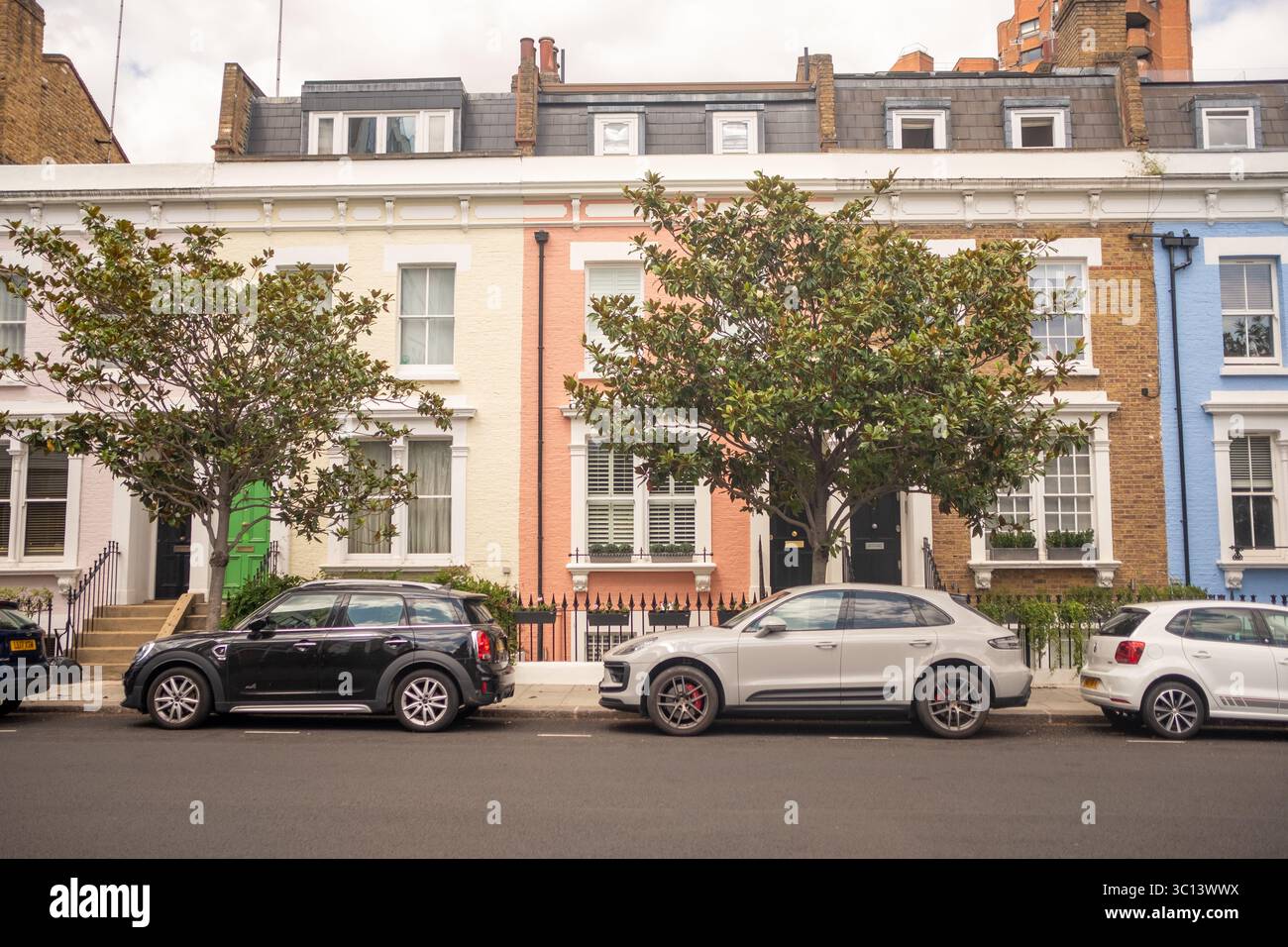 LONDON- JULY 16, 2025: Houses in Lots Road area of Chelsea SW10, south west London Stock Photo