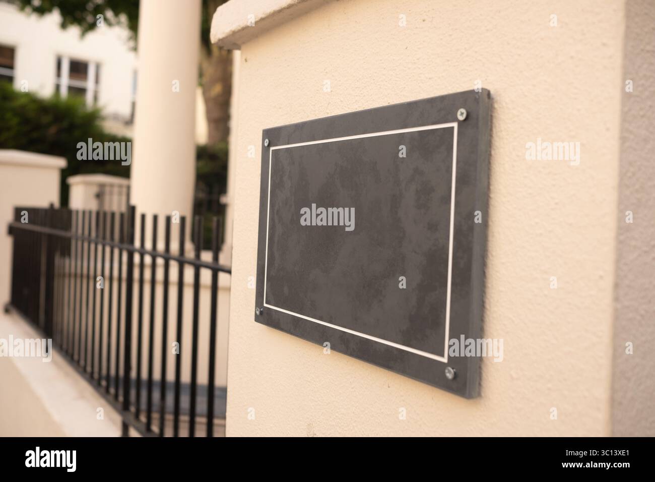 Blank empty sign in well appointed residential area of Paddington, London Stock Photo