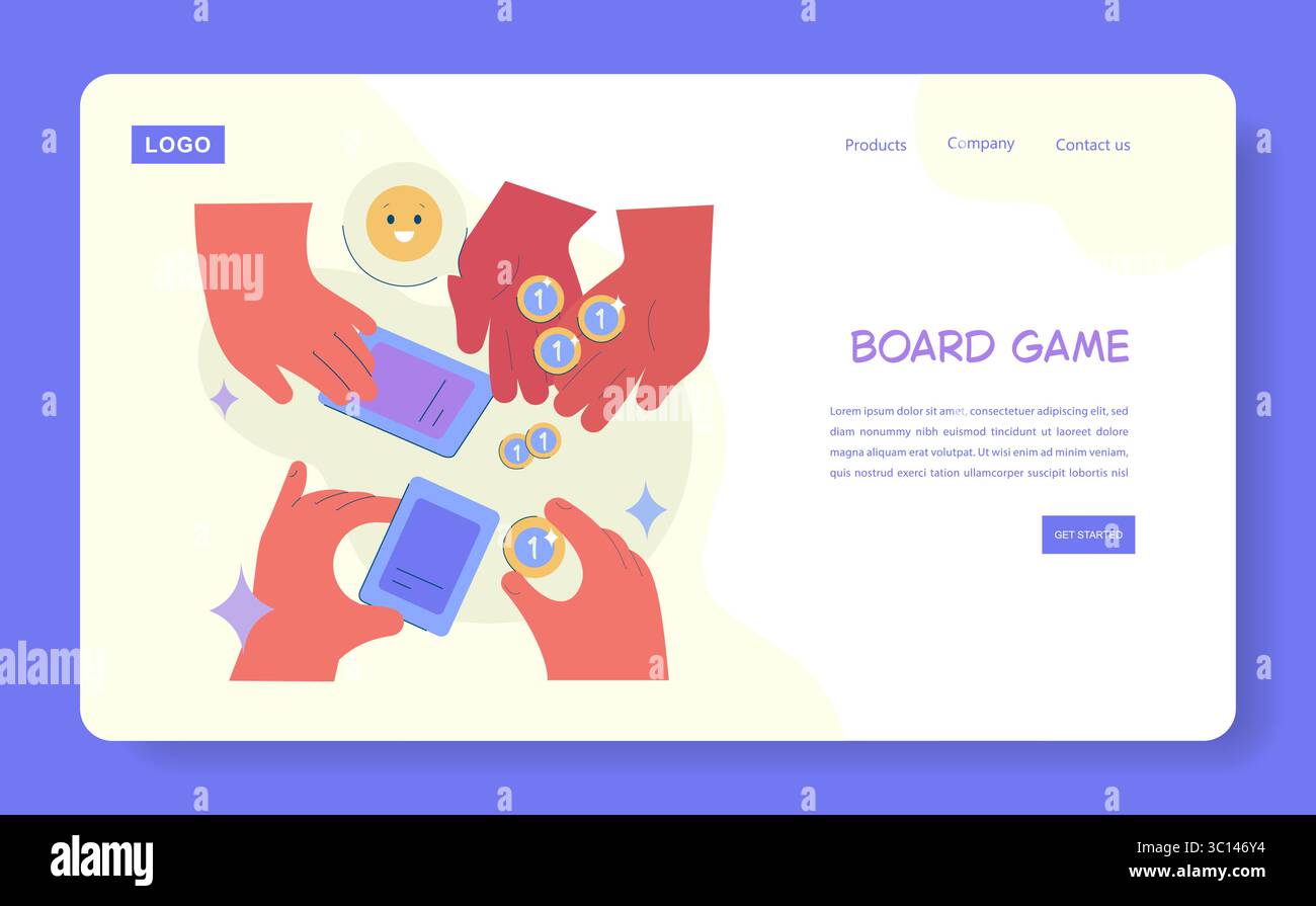 Vector illustration of hands interacting in a board game scene ...