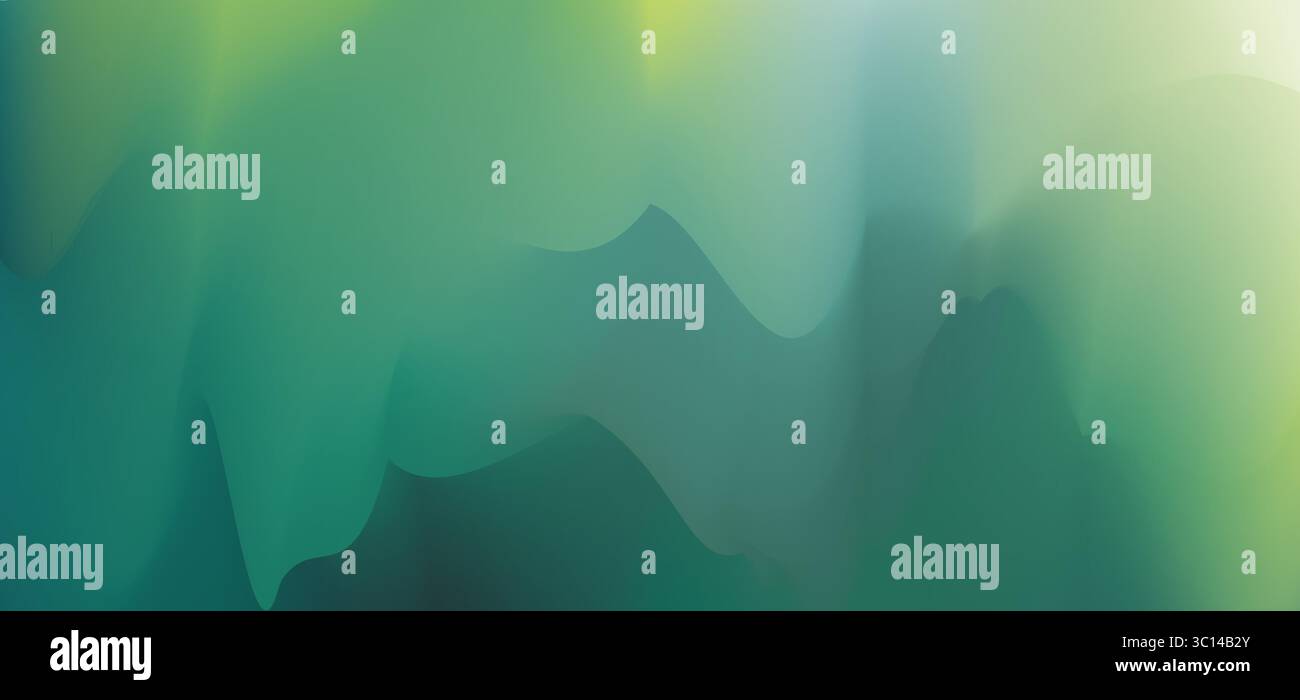 Green and blue smooth abstract gradient background with fluid wave ...