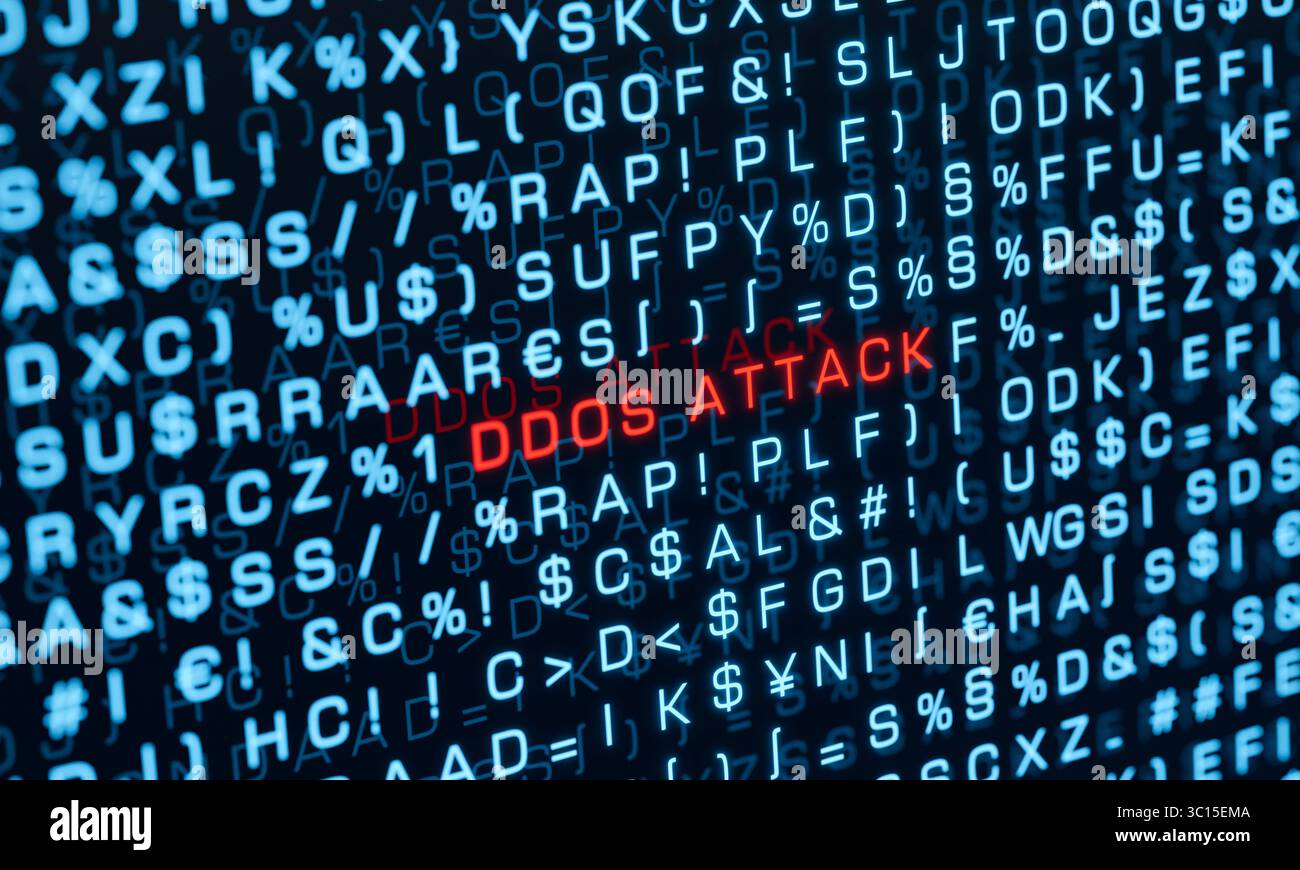 DDoS attack, computer warning sign. DDoS attack, computer warning sign ...