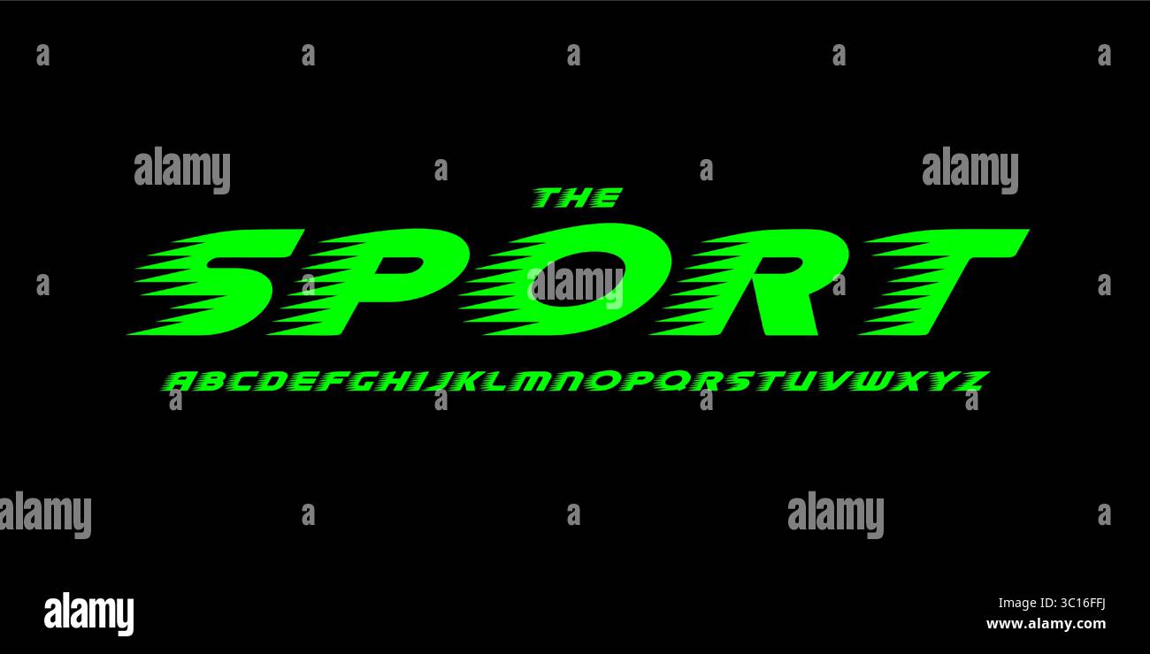 Letter Racing Effect Wind motion font, bold speed-line alphabet, dynamic fast letters ...
