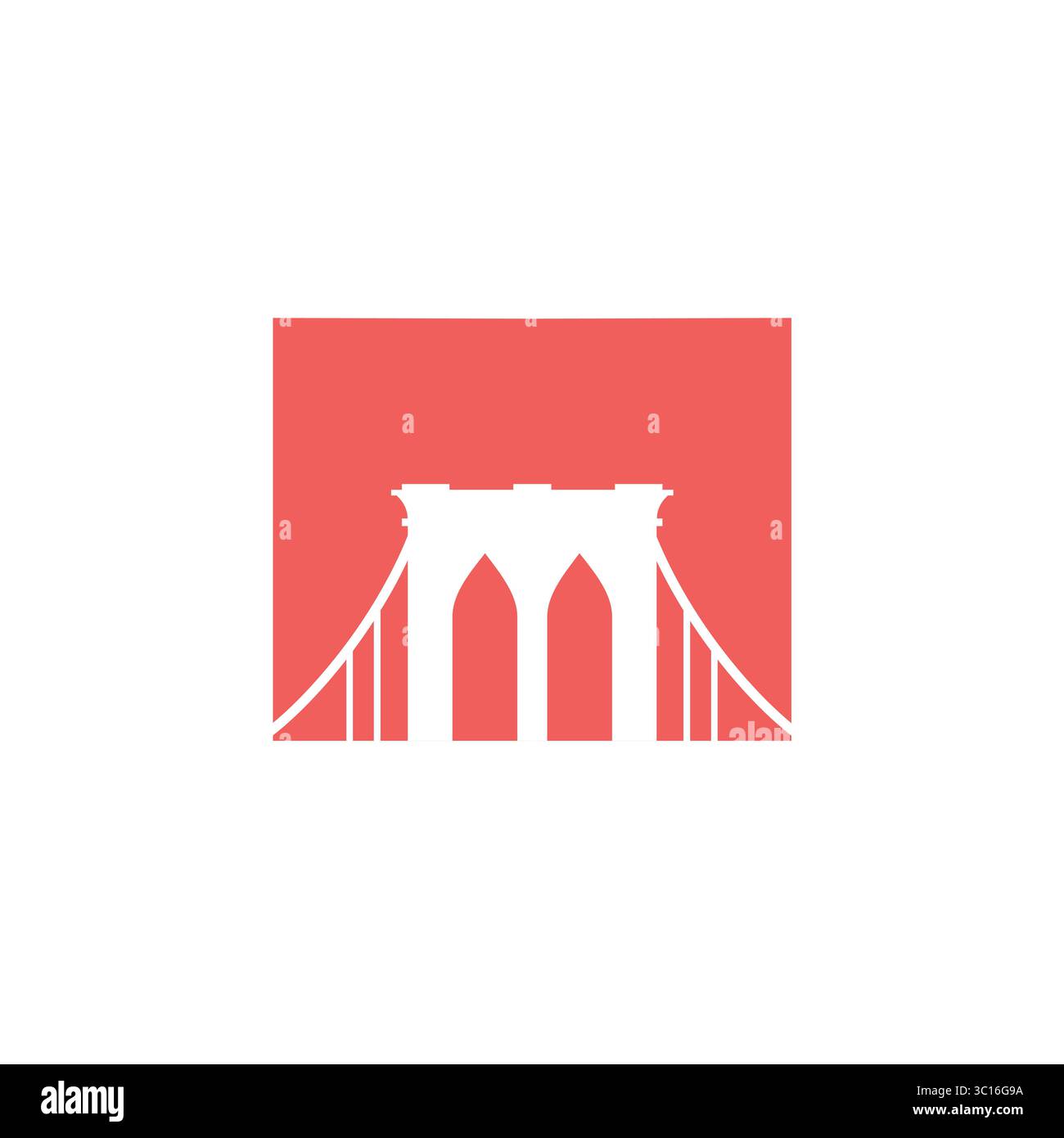 Square bridge logo design template vector image. Bridge in square logo ...