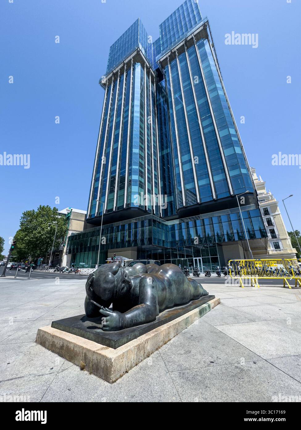Columbus Towers (Torres de Colón), Madrid, Plaza Colon, Madrid, Spain - Smartphone Captured Stock Image