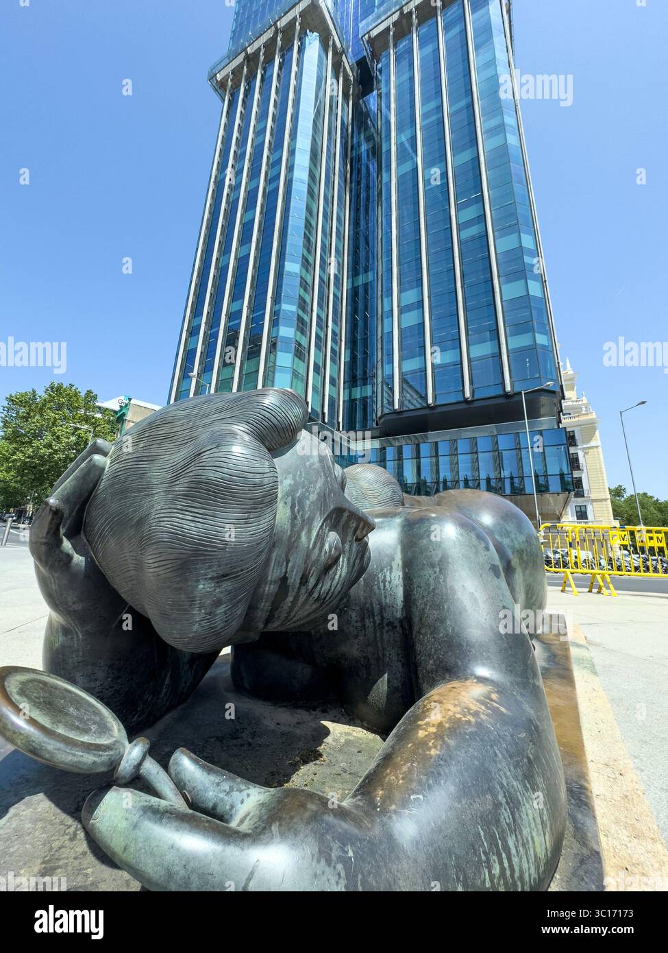 Columbus Towers (Torres de Colón), Madrid, Plaza Colon, Madrid, Spain - Smartphone Captured Stock Image