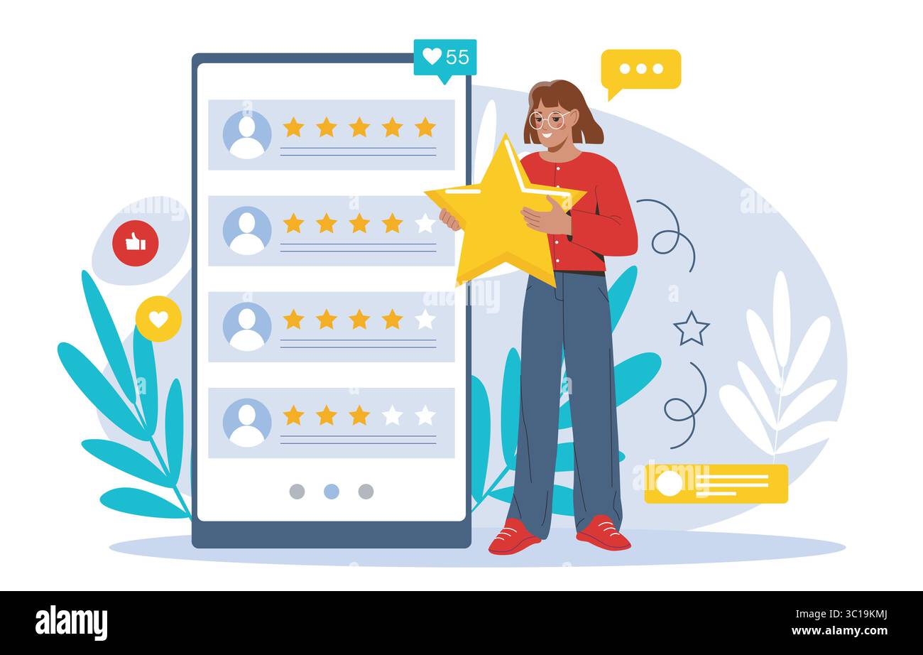 Customer feedback and rating concept. Vector illustration Stock Vector ...
