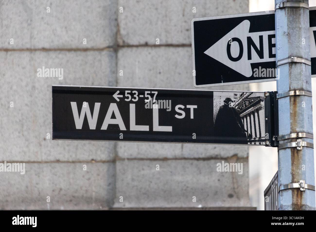 The Wall Street Sign in New York City is notable for its financial and ...