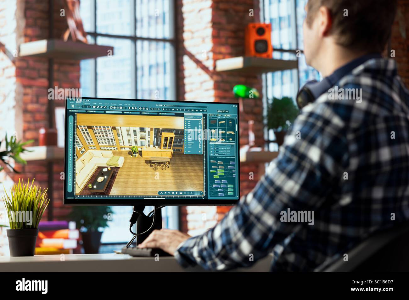 Man prepares architectural project design hi-res stock photography and ...