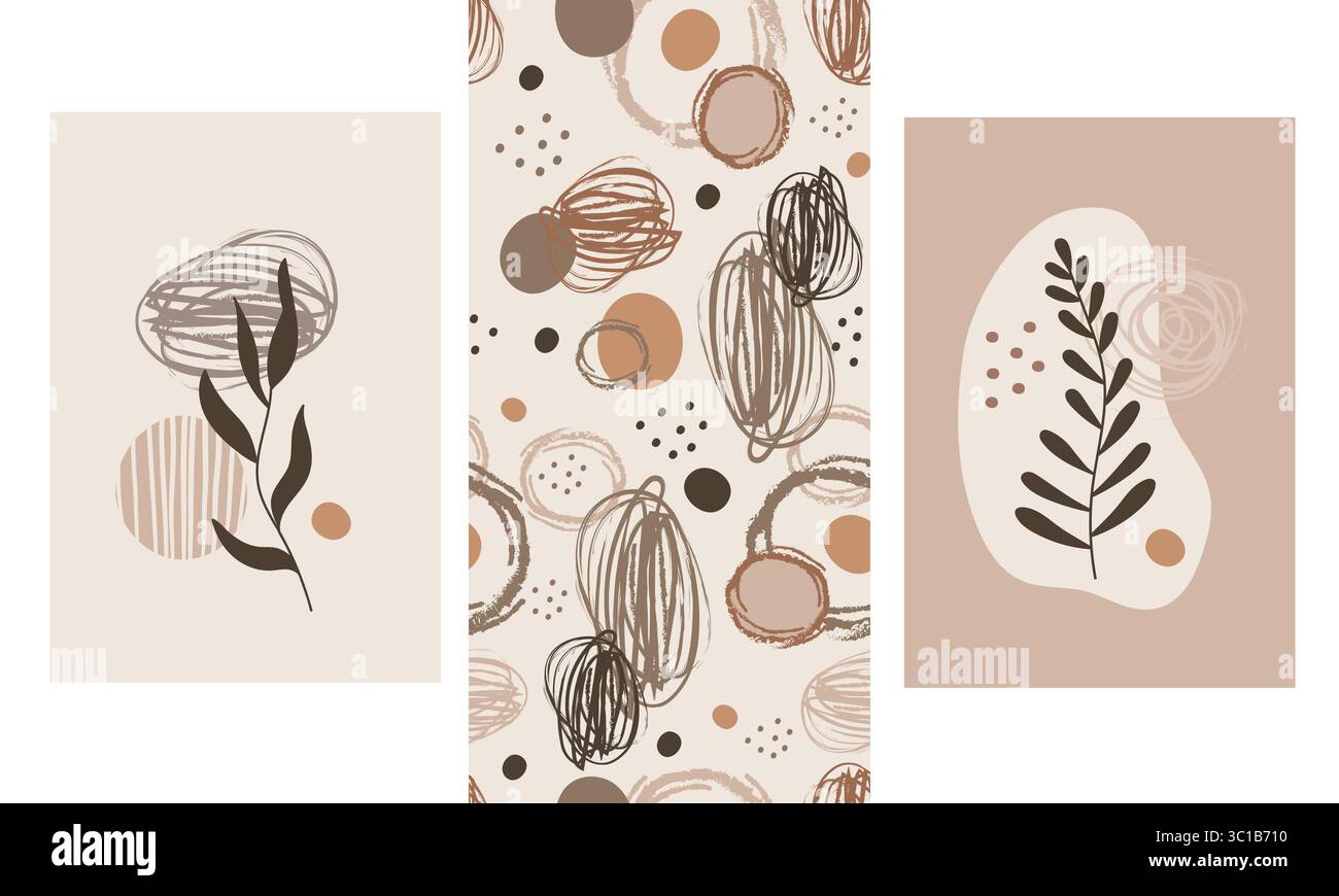 Trendy abstract prints and pattern for Boho interior vector Stock Vector