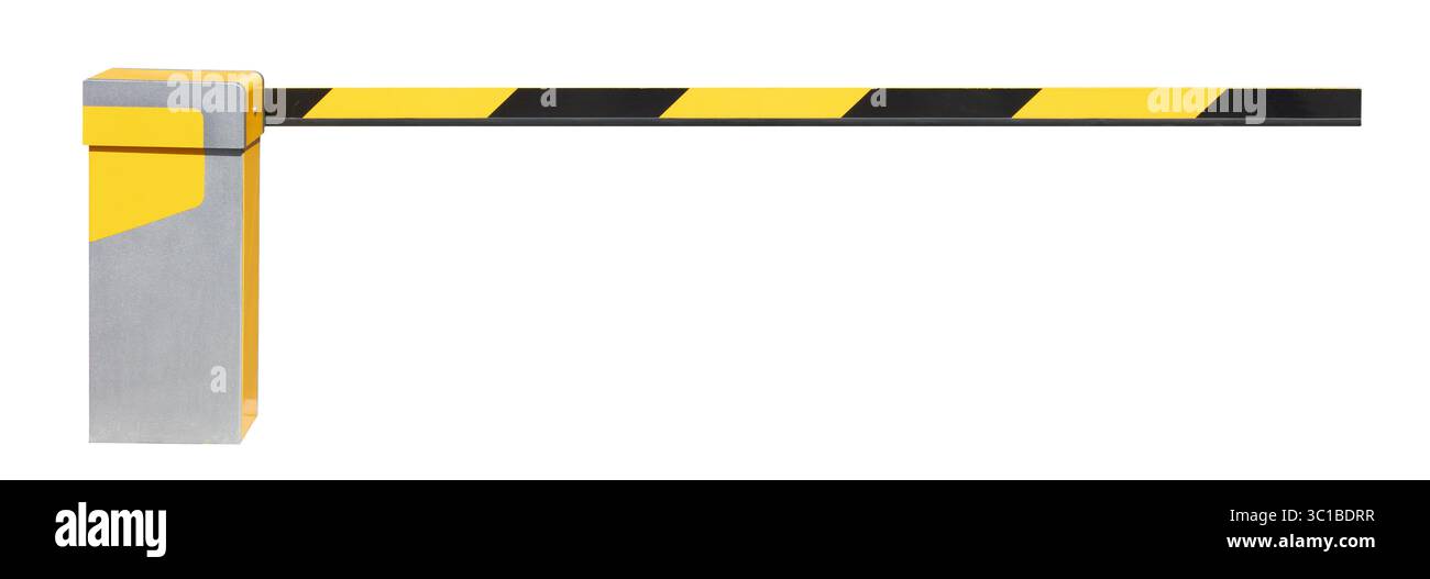 Closed Car Barrier isolated on white background Stock Photo