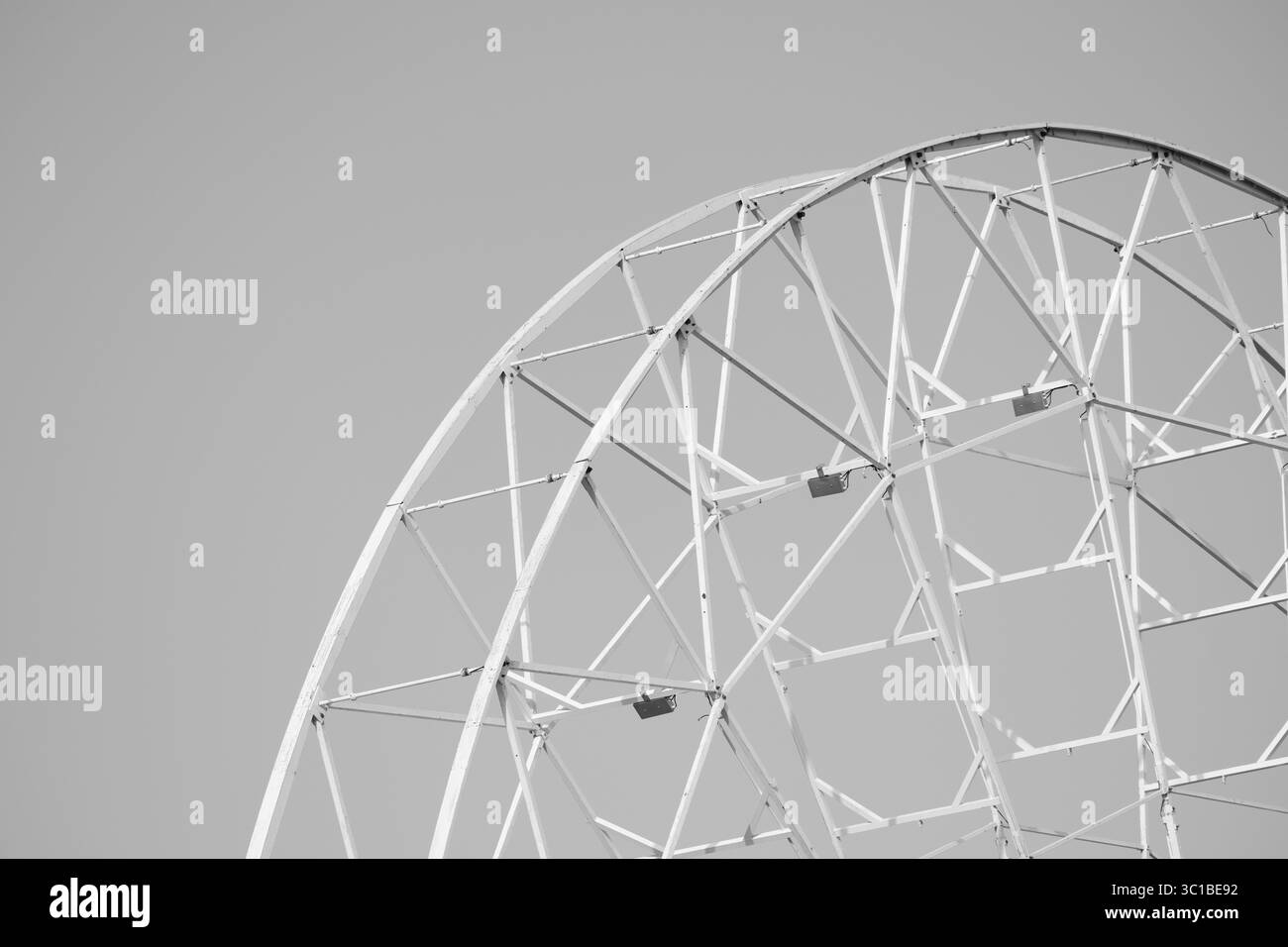 High Ferris wheel under construction, incomplete, without the cabins ...