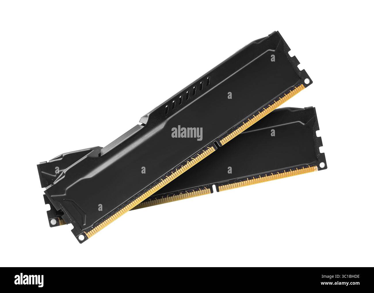 DDR RAM memory module isolated on white background Stock Photo
