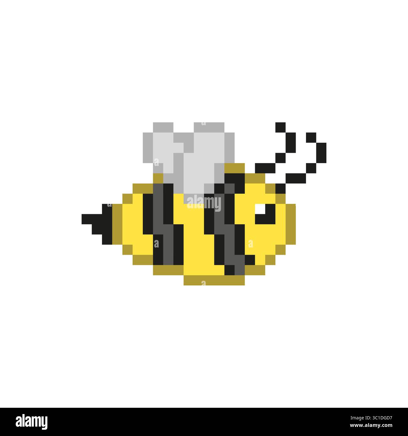 Striped bee icon. Flying insect symbol. Yellow honey Vector. Buzzing ...