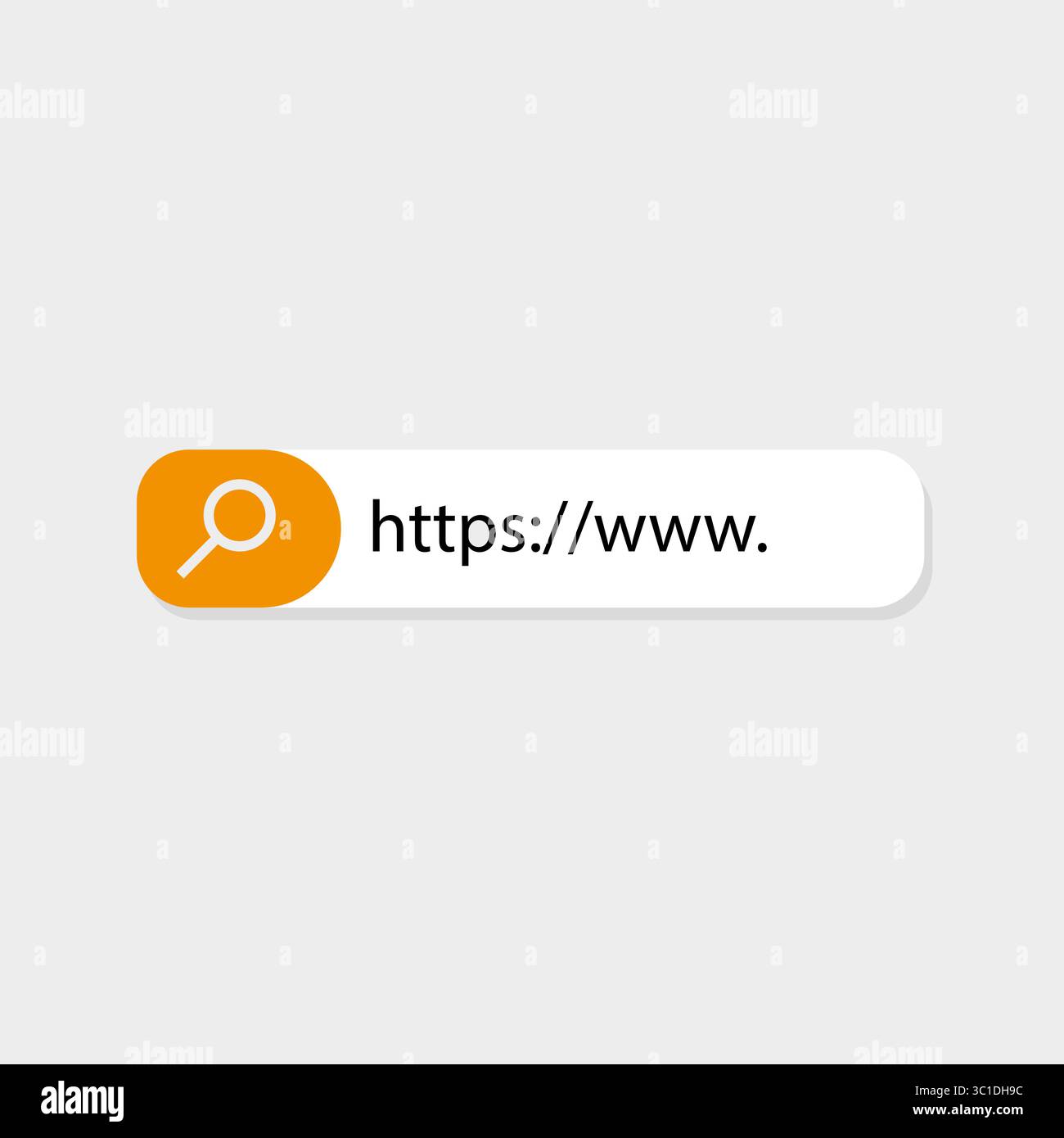Browser search bar. Website address line. Internet navigation element. Web Vector interface. Stock Vector