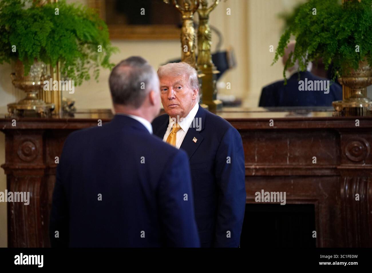 US President Donald Trump participates in a reception with Republican ...