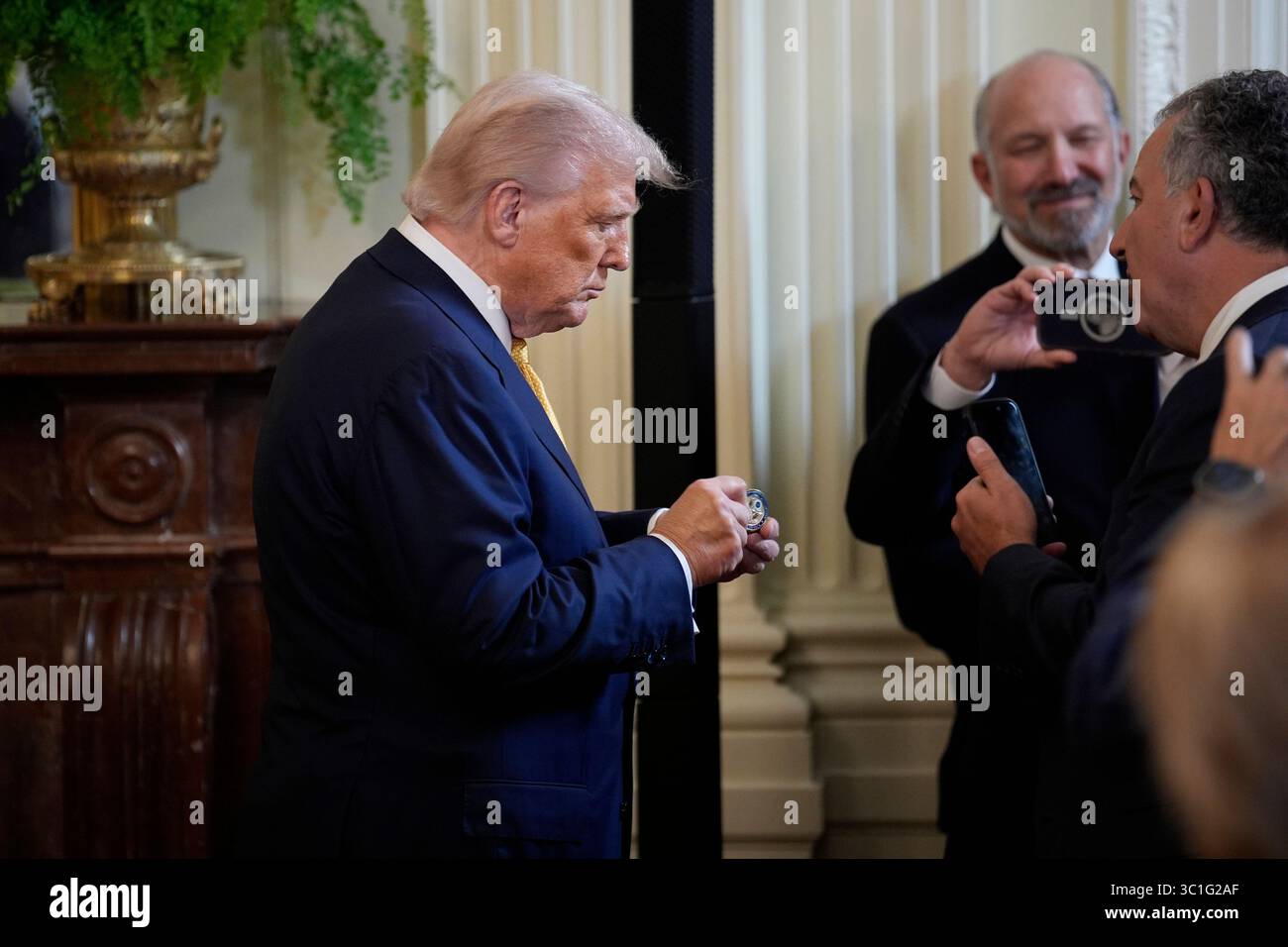 US President Donald Trump participates in a reception with Republican ...