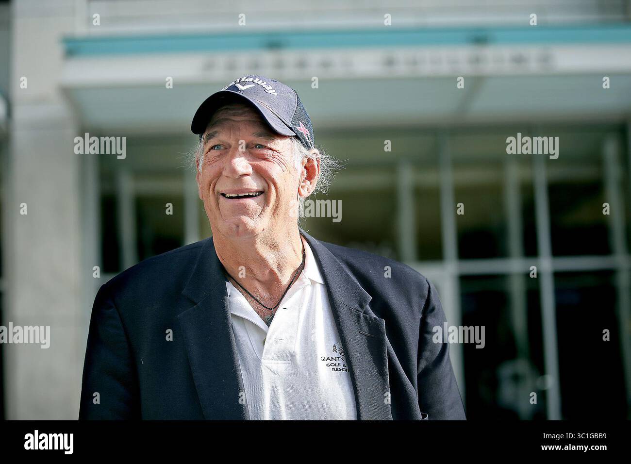 October 20, 2015 - St. Paul, MN, U.S. - Former Governor Jesse Ventura talked to reporters at the Warren E. Burger Federal Building and United States Courthouse after the defamation hearing, Tuesday, October 20, 2015 in St. Paul, MN. (/STAR TRIBUNE) (Credit Image: Elizabeth Flores/Minneapolis Star Tribune/TNS via ZUMA Wire) Stock Photo