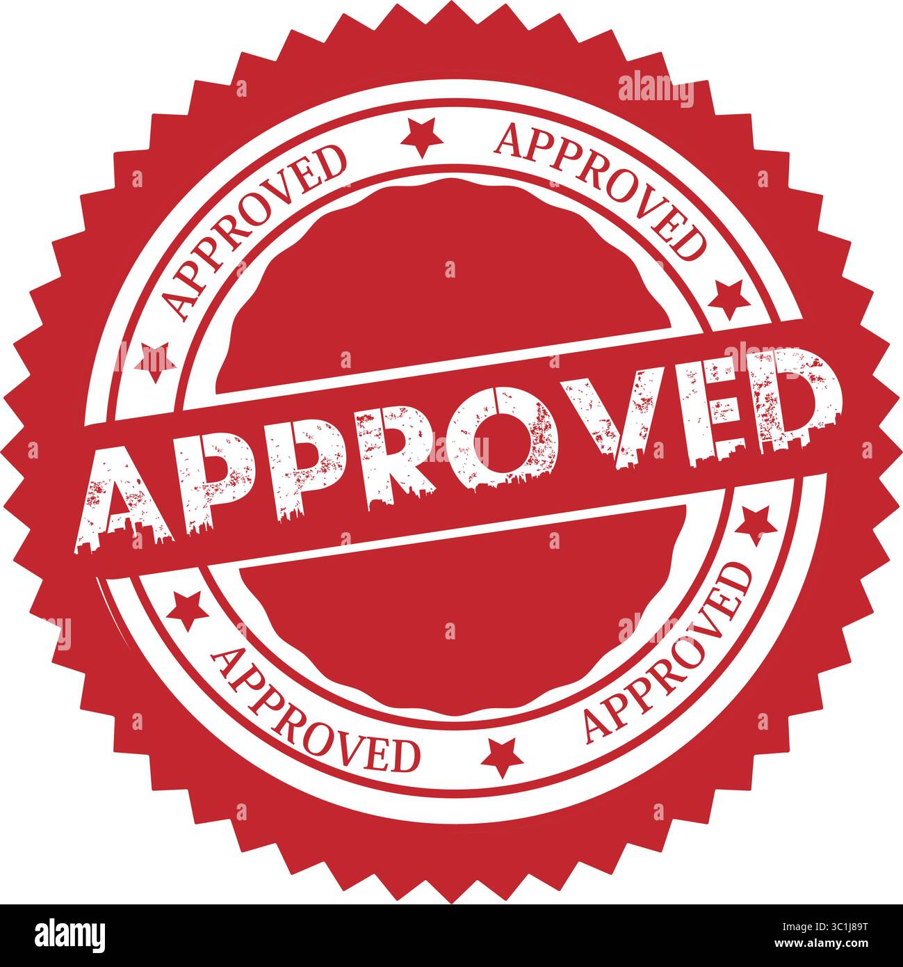 "Approved" Grunge Stamp Red Vector Seal for Validation & Certification Stock Vector