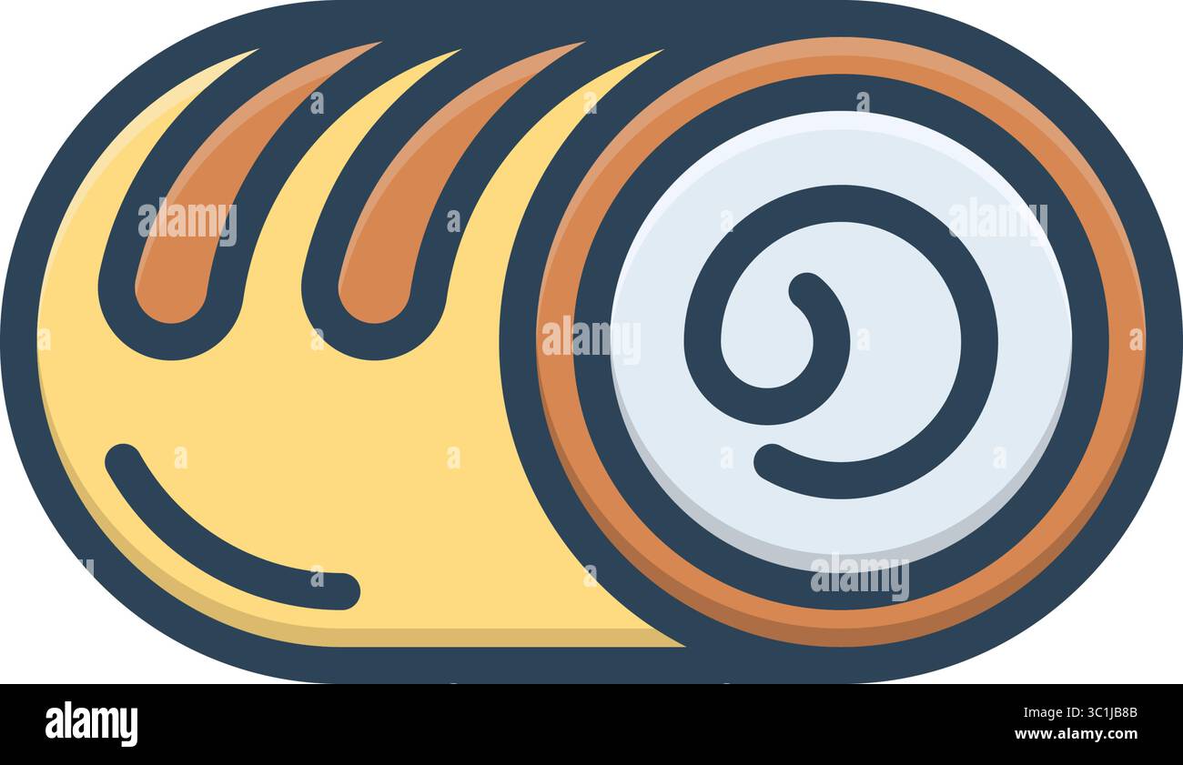 Icon for chocolate roll, chocolate Stock Vector