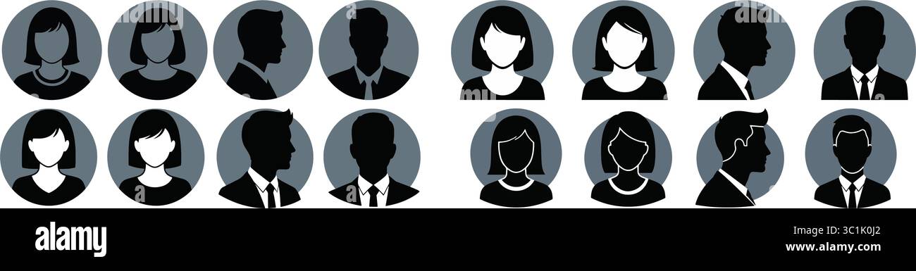 Professional Business People Avatar Icon Set Stock Vector Image & Art ...