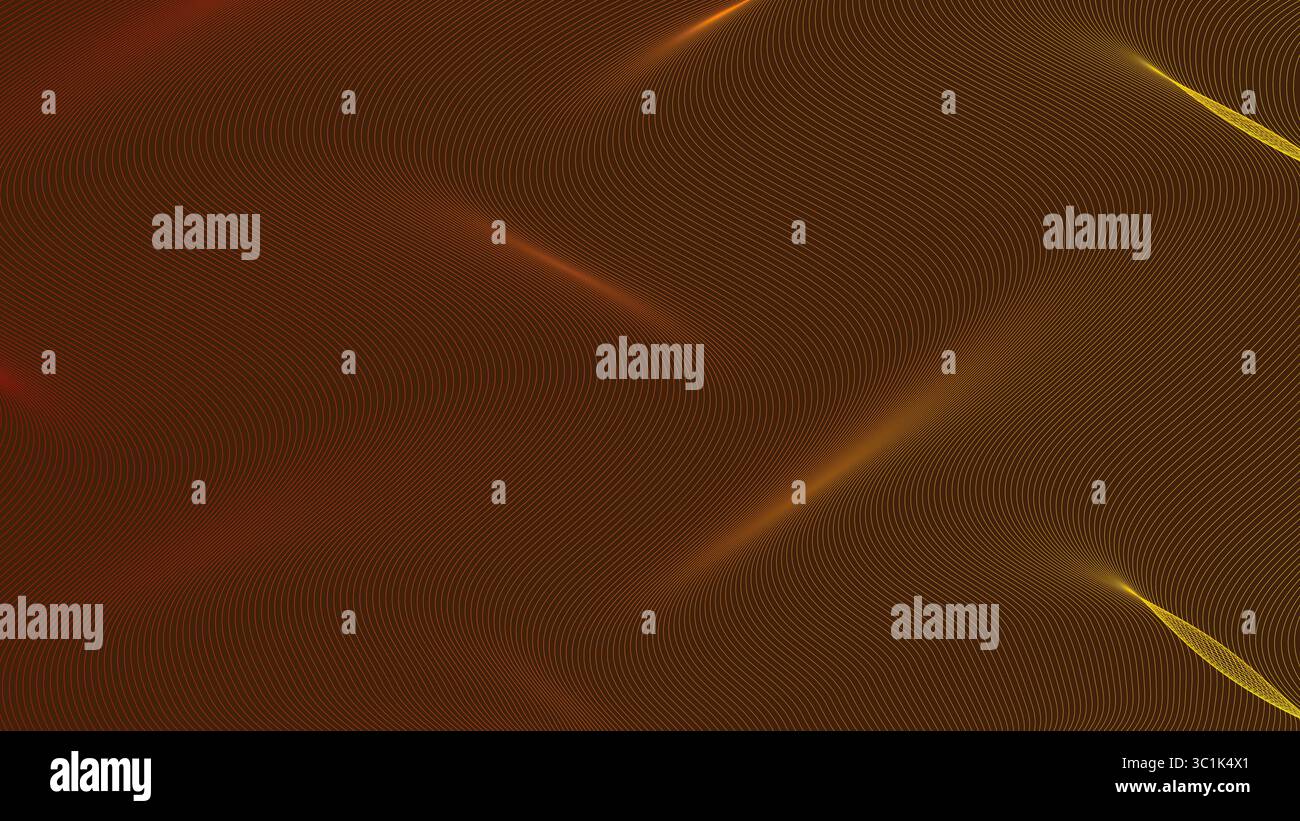Abstract Wavy Lines Background - Warm Orange and Brown Digital Art Stock Vector