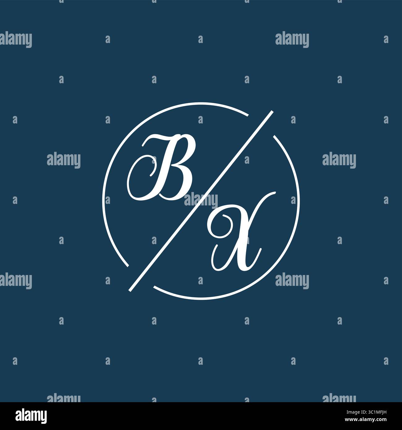 Initial letter BX logo monogram with circle line style vector graphic vector graphic Stock Vector