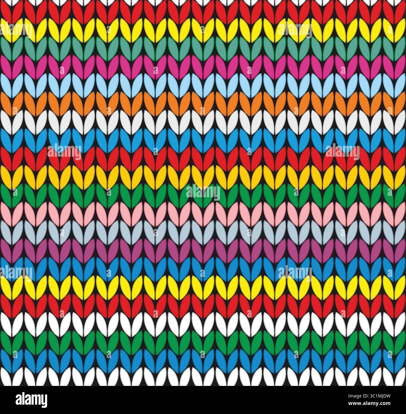 A seamless background with color knitted fabric. Stock Vector