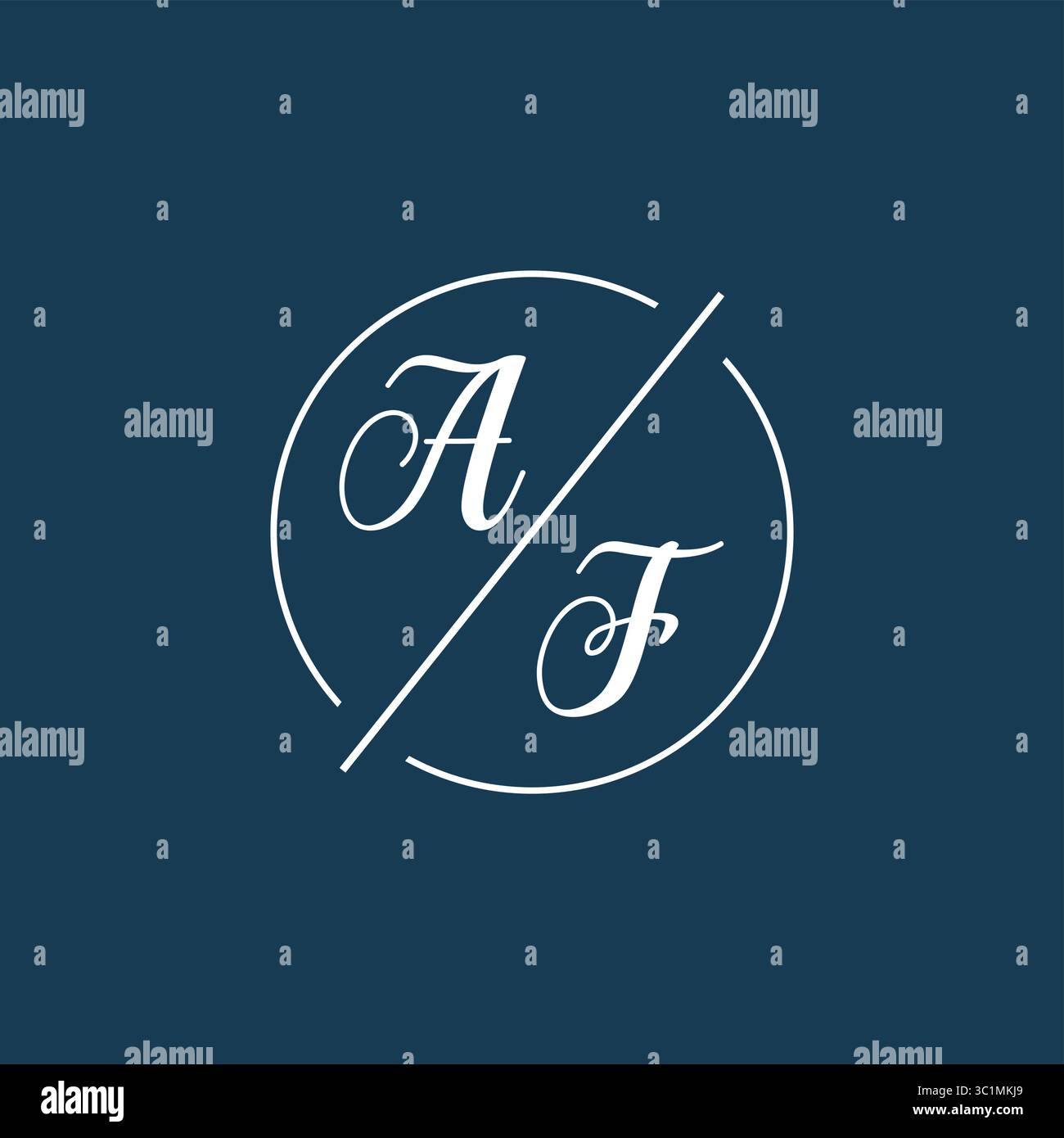 Initial letter AF logo monogram with circle line style vector graphic vector graphic Stock Vector