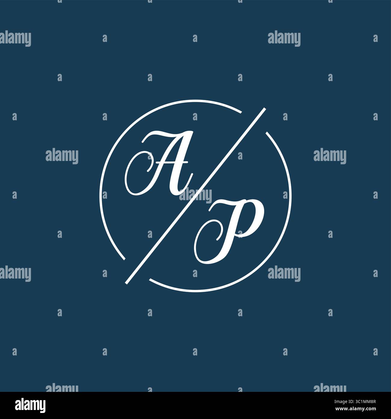 Initial letter AP logo monogram with circle line style vector graphic vector graphic Stock Vector