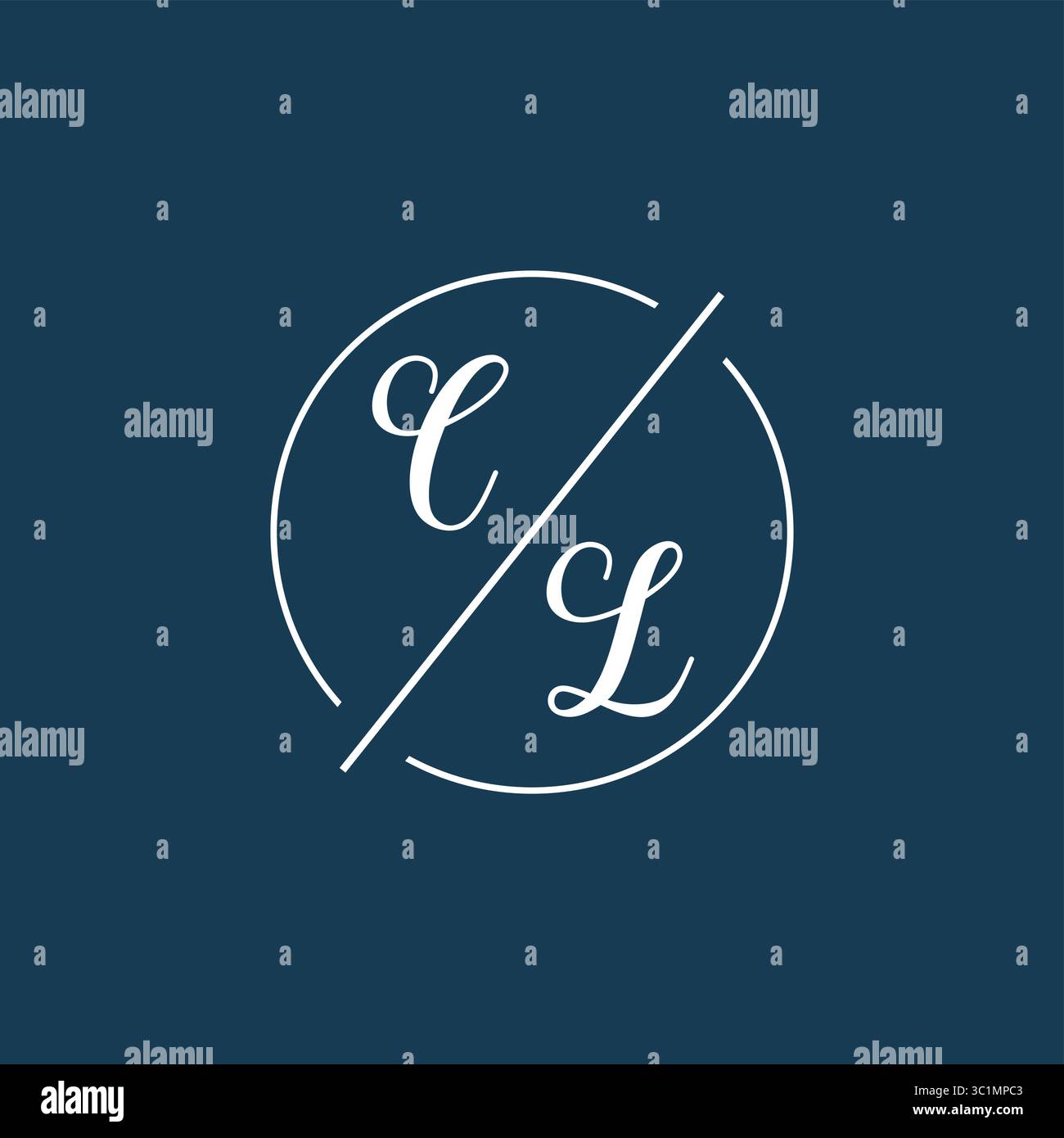 Initial letter CL logo monogram with circle line style vector graphic vector graphic Stock Vector
