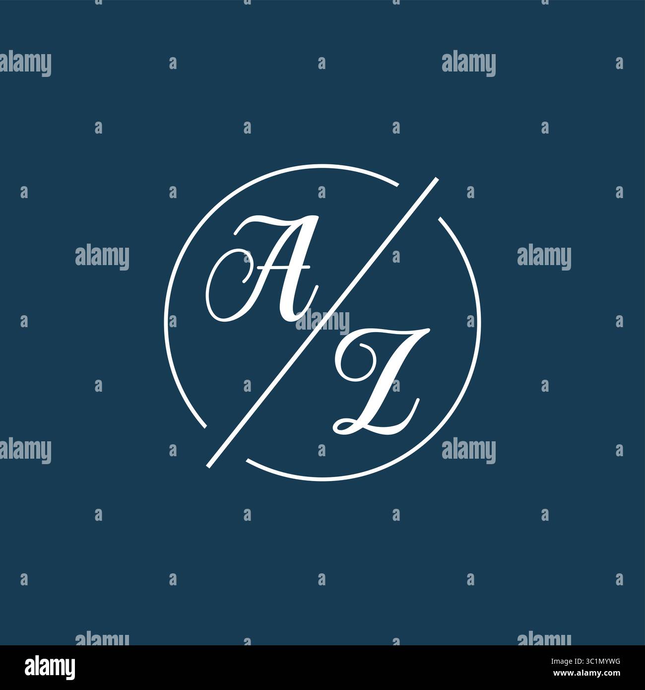Initial letter AZ logo monogram with circle line style vector graphic vector graphic Stock Vector