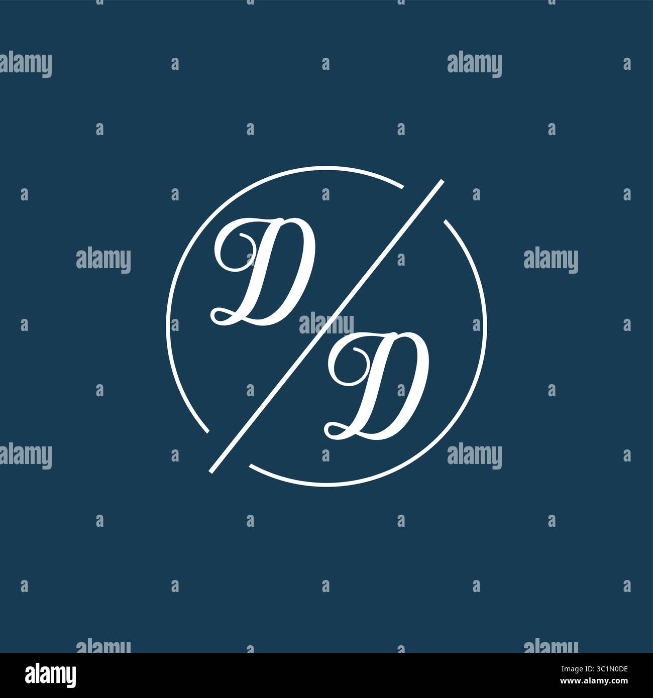 Initial letter DD logo monogram with circle line style vector graphic vector graphic Stock Vector