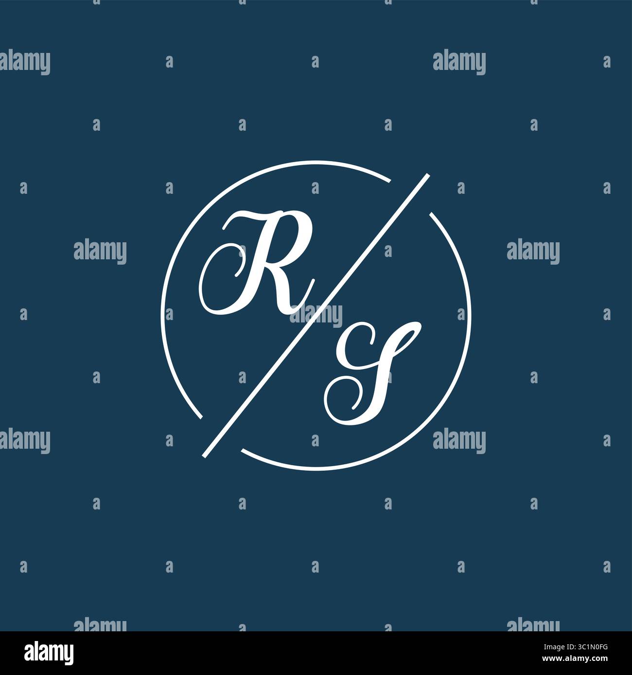 Initial letter RS logo monogram with circle line style vector graphic vector graphic Stock Vector