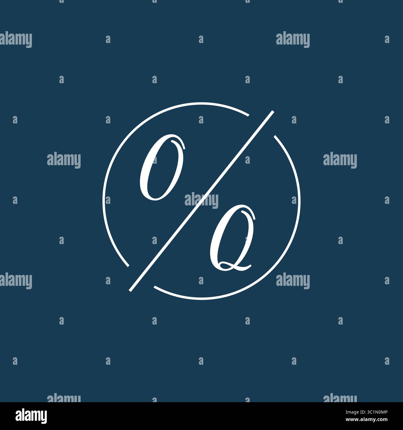 Initial letter OQ logo monogram with circle line style vector graphic vector graphic Stock Vector
