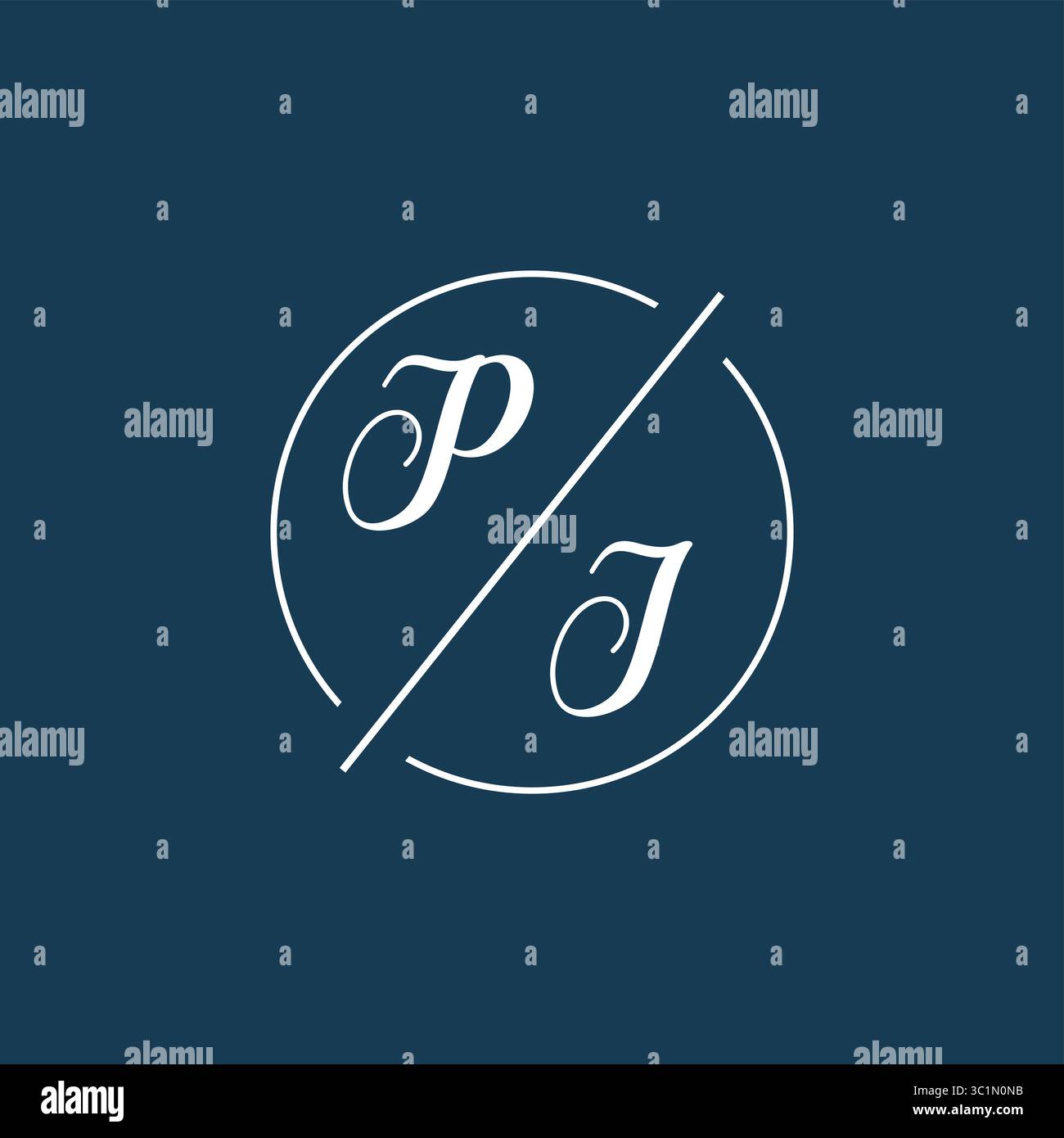 Initial letter PI logo monogram with circle line style vector graphic vector graphic Stock Vector