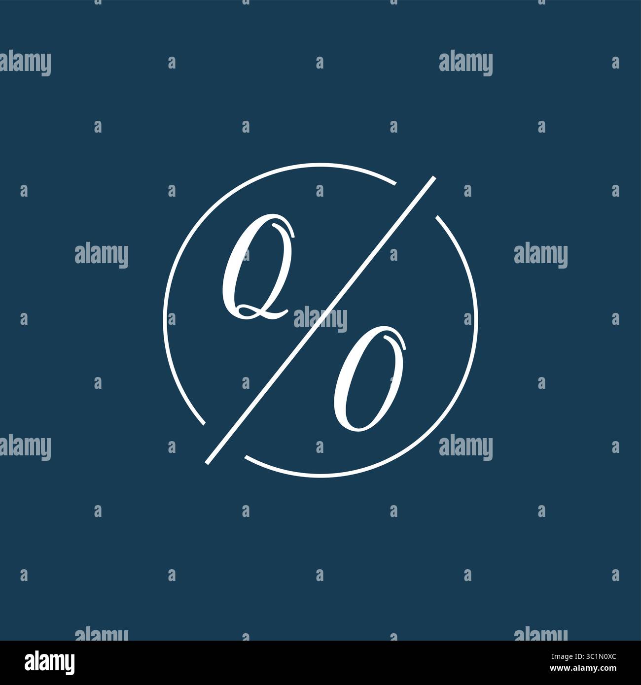 Initial letter QO logo monogram with circle line style vector graphic vector graphic Stock Vector