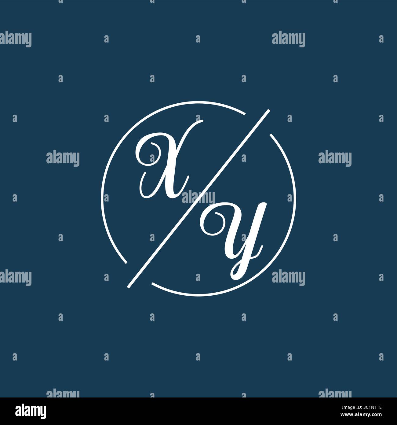 Initial letter XY logo monogram with circle line style vector graphic vector graphic Stock Vector
