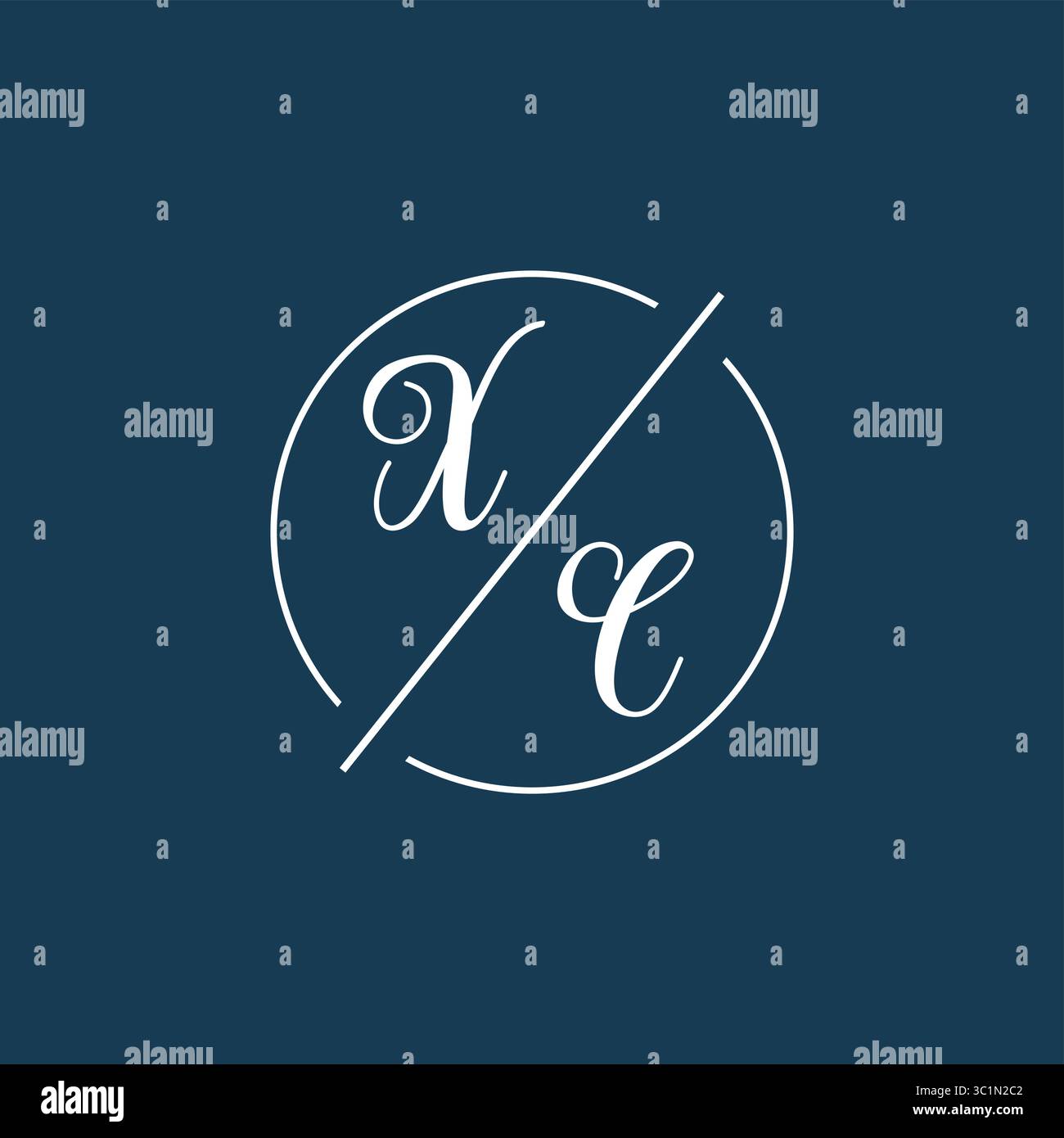 Initial letter XC logo monogram with circle line style vector graphic vector graphic Stock Vector