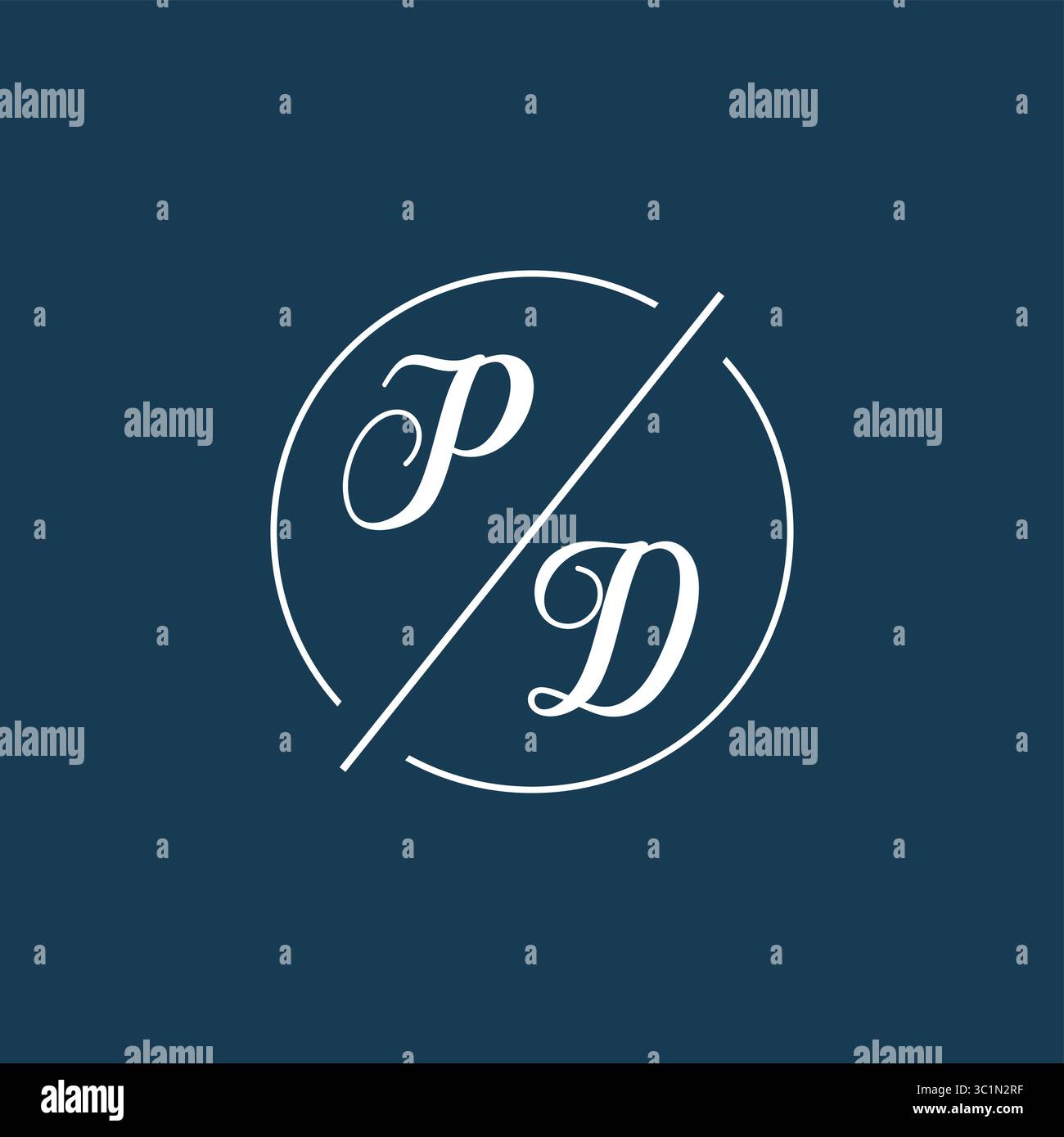 Initial letter PD logo monogram with circle line style vector graphic vector graphic Stock Vector