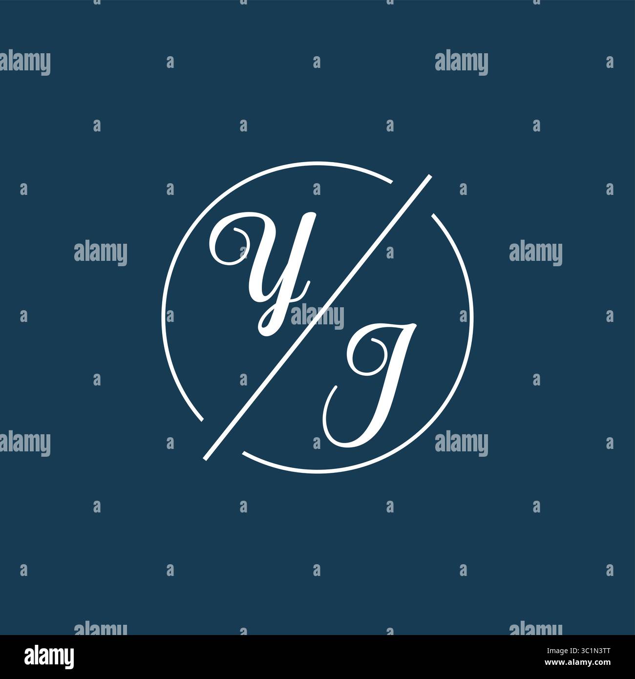 Initial letter YJ logo monogram with circle line style vector graphic vector graphic Stock Vector