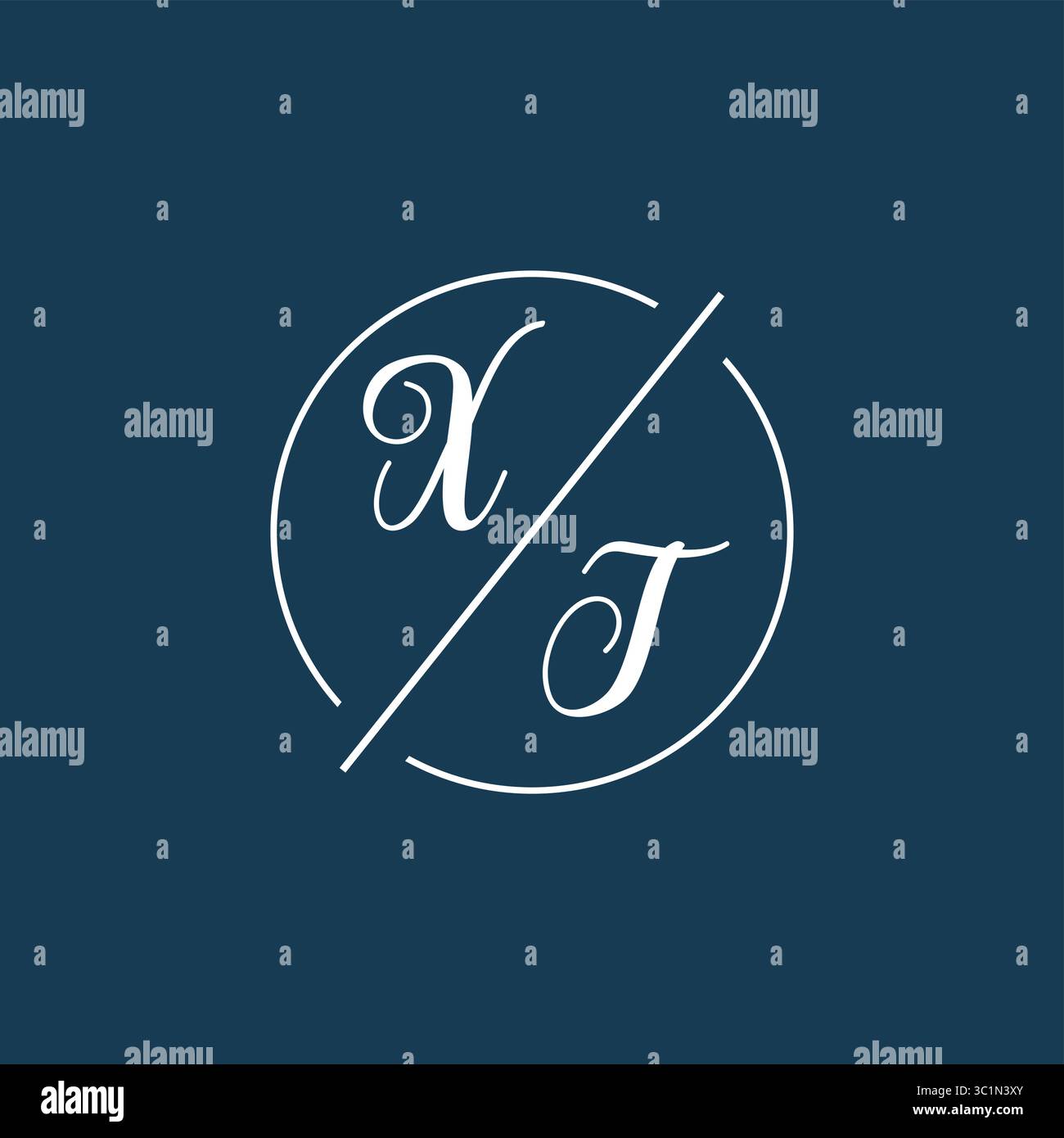 Initial letter XT logo monogram with circle line style vector graphic vector graphic Stock Vector