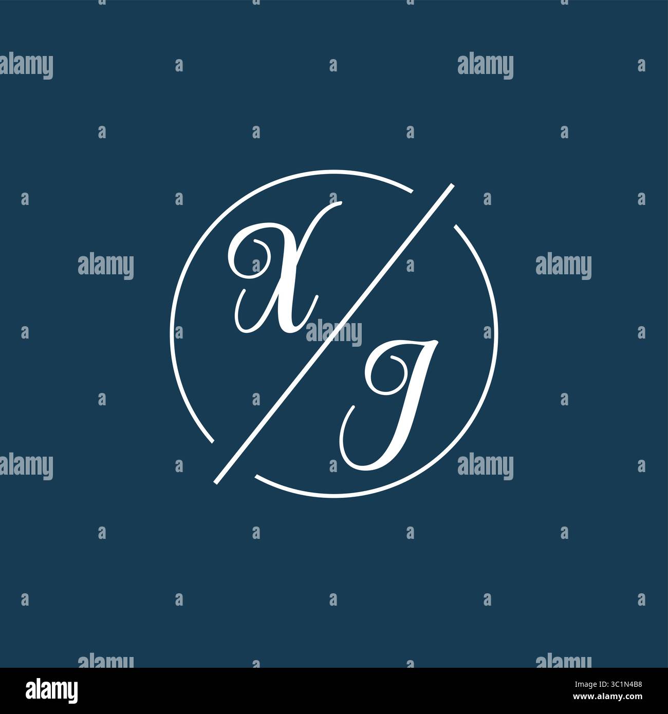 Initial letter XJ logo monogram with circle line style vector graphic vector graphic Stock Vector