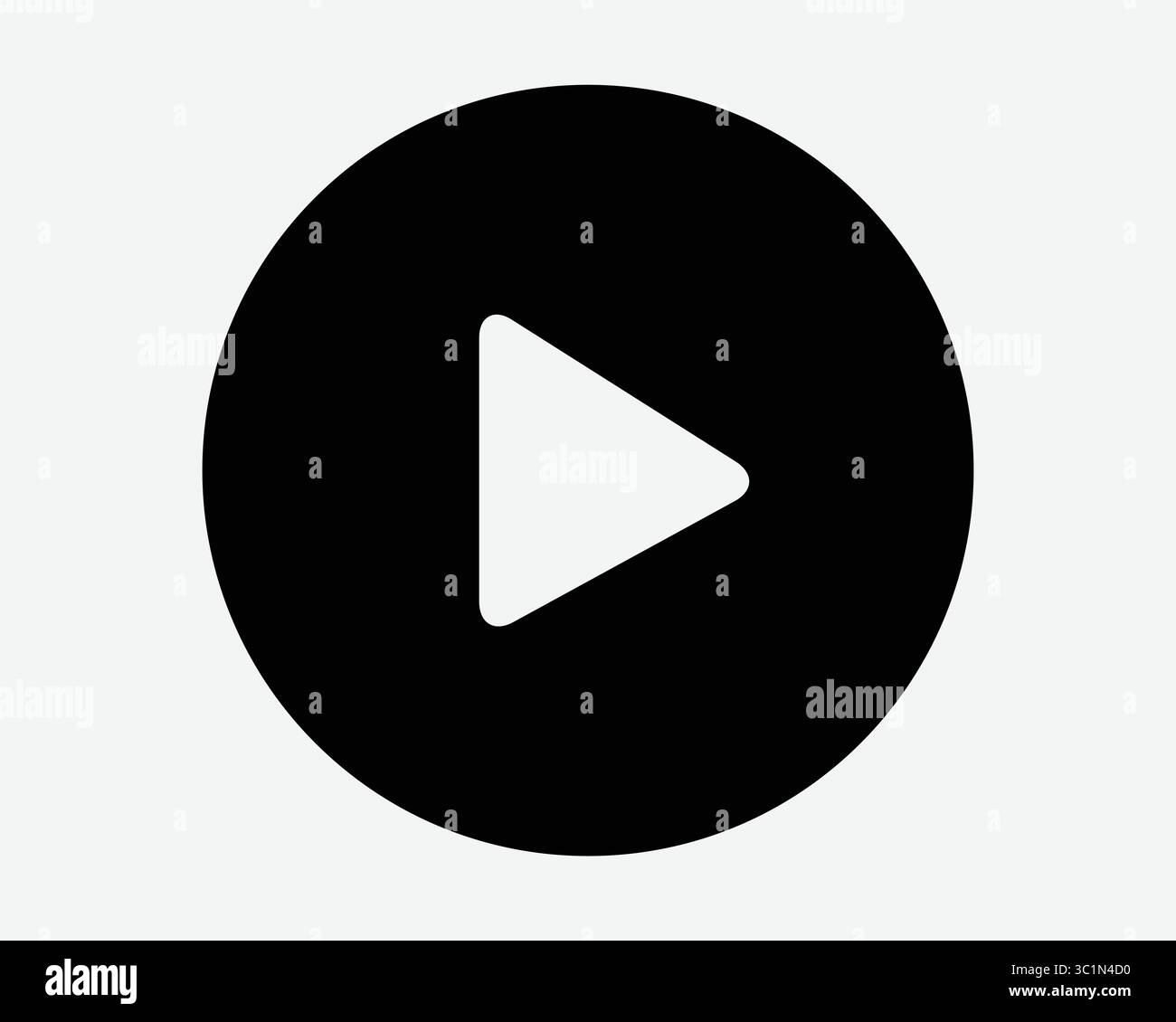 Play Round Button Player Media Multimedia Control Circle Shape Outline Silhouette Video Playback Black White Icon Sign Symbol Vector Illustration Artw Stock Vector