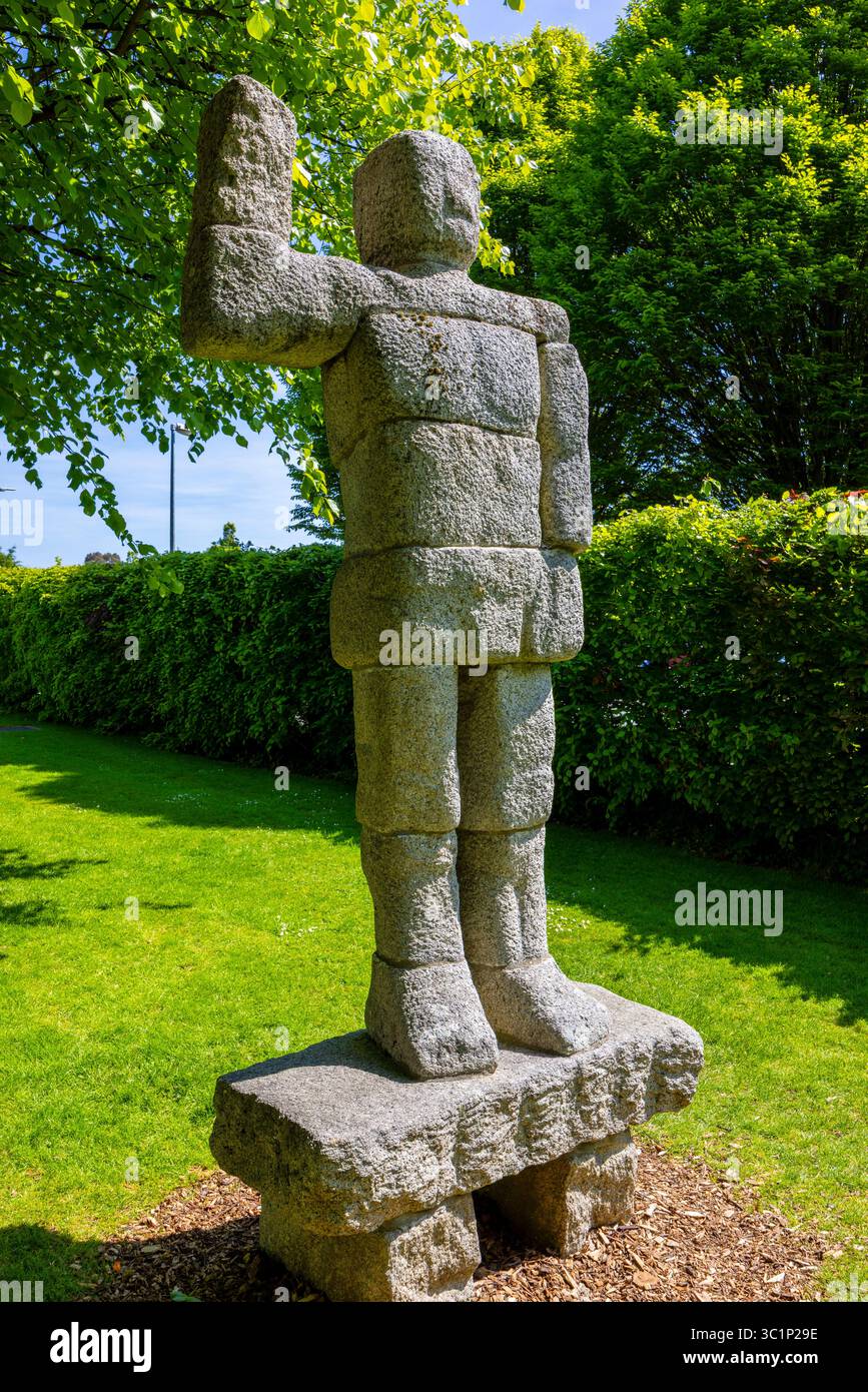 90s Ireland製 Hand Made Statue Saint Patrick Ireland Chalk? Statue Approximately 25 3/8” H