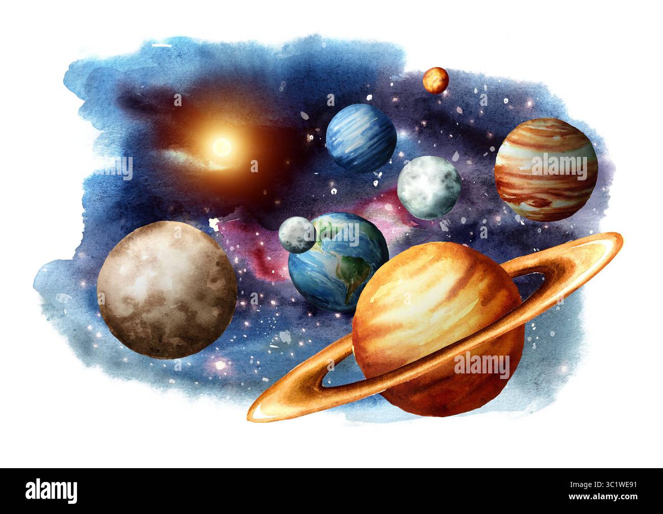 Solar system planets white background hi-res stock photography and ...