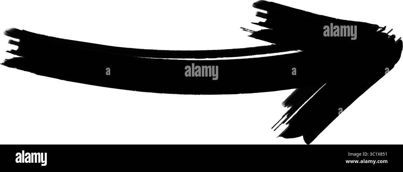 Hand draw brush stroke arrow isolated. Vector illustration Stock Vector ...