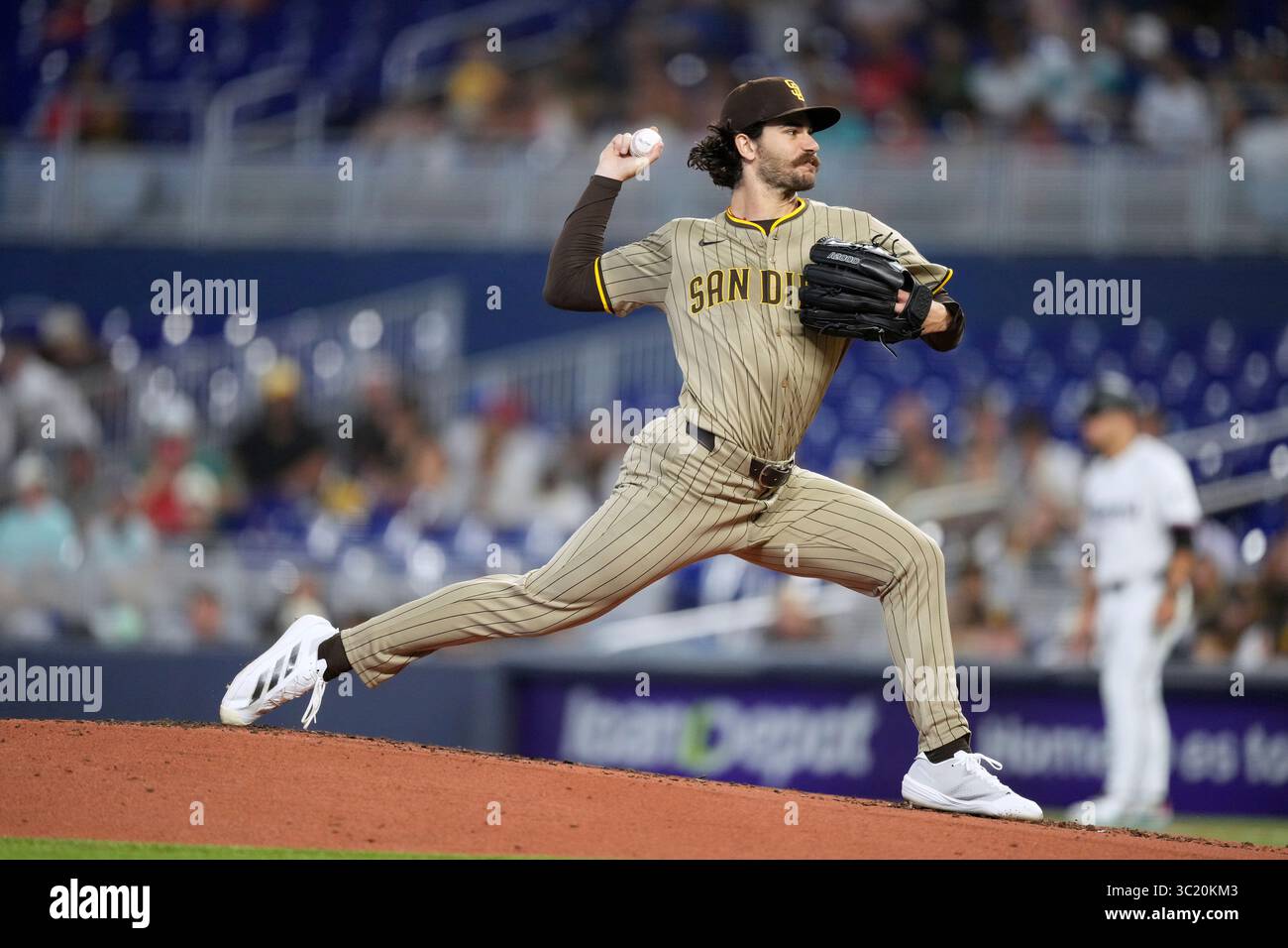 San Diego Padres starting pitcher Dylan Cease pitches in the first ...